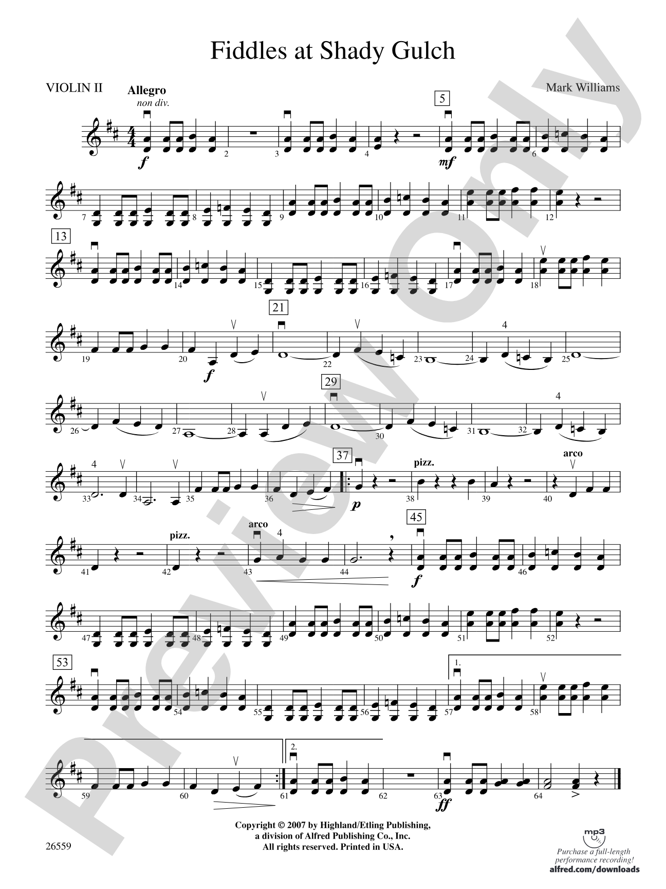Fiddles at Shady Gulch: 2nd Violin