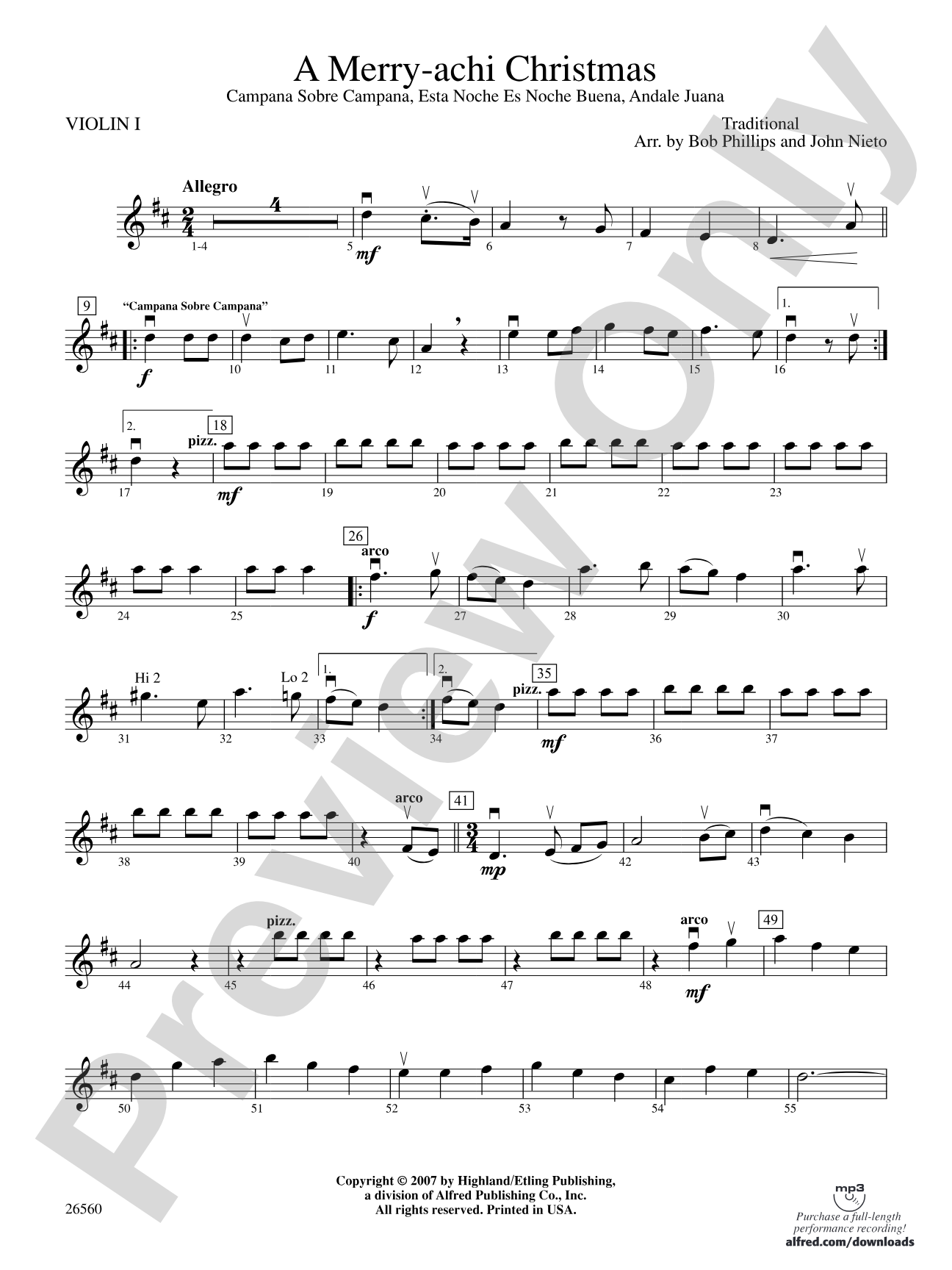 A Merry-achi Christmas: 1st Violin