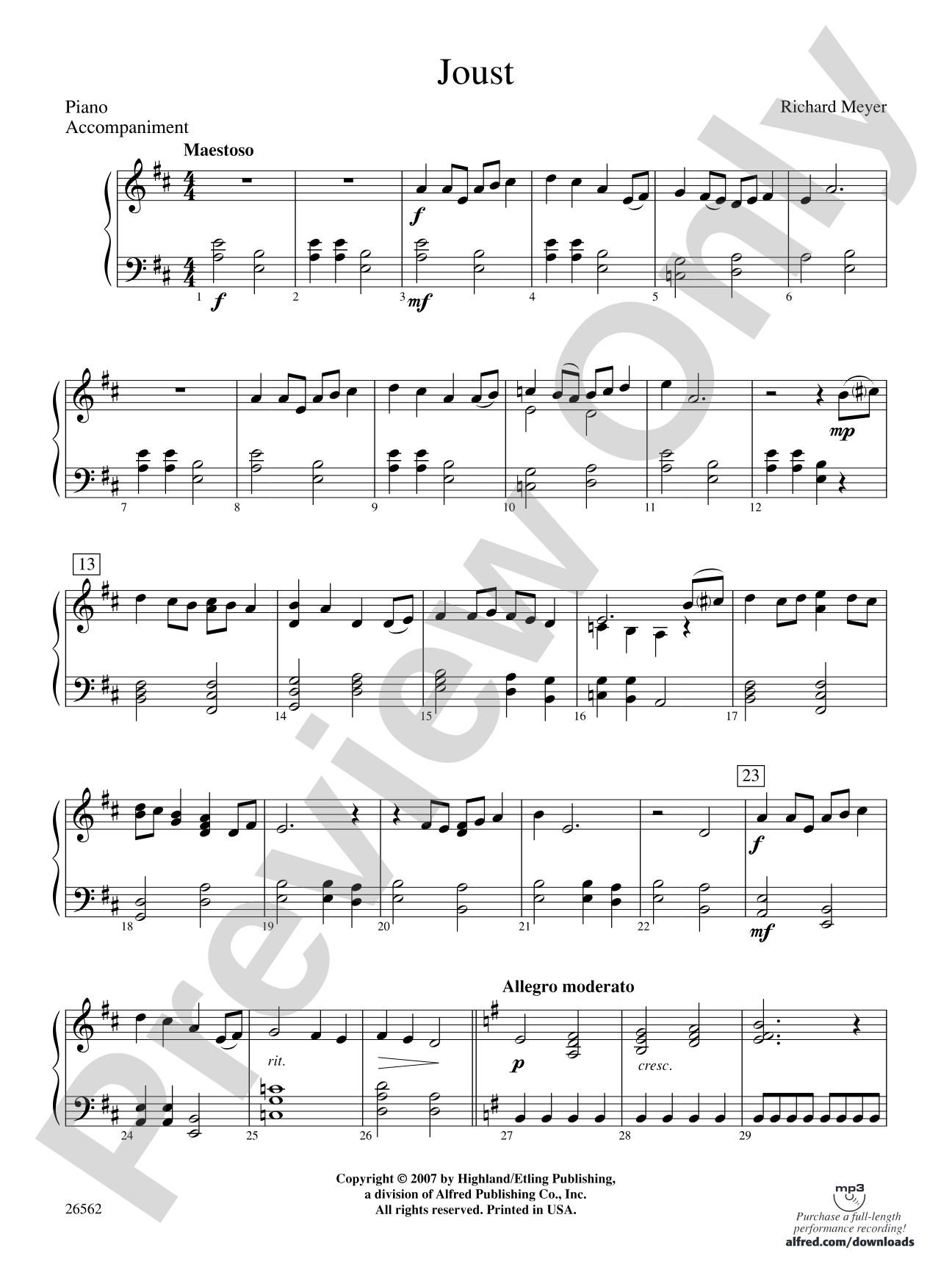 Joust: Piano Accompaniment