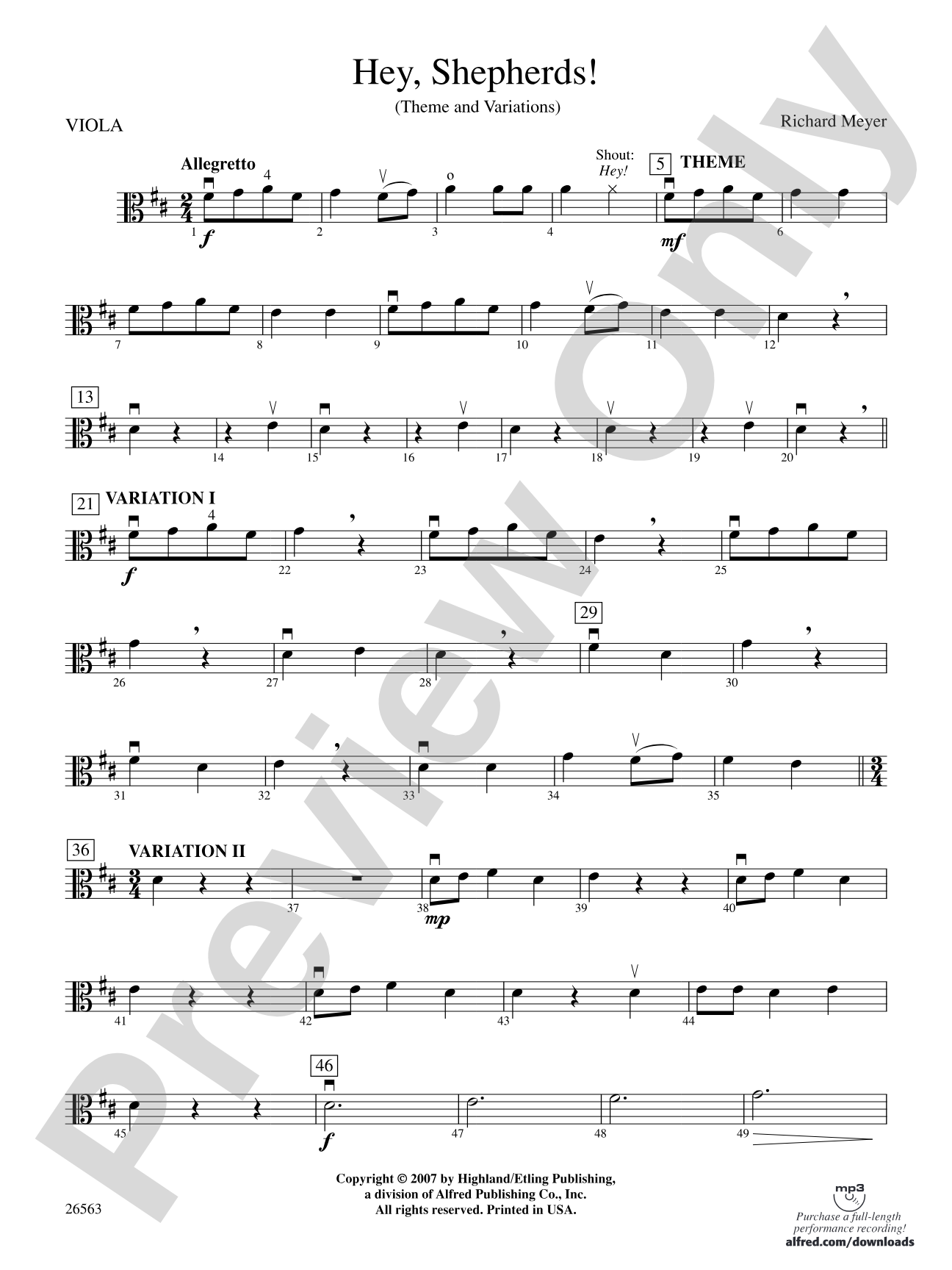 Hey, Shepherds!: Viola