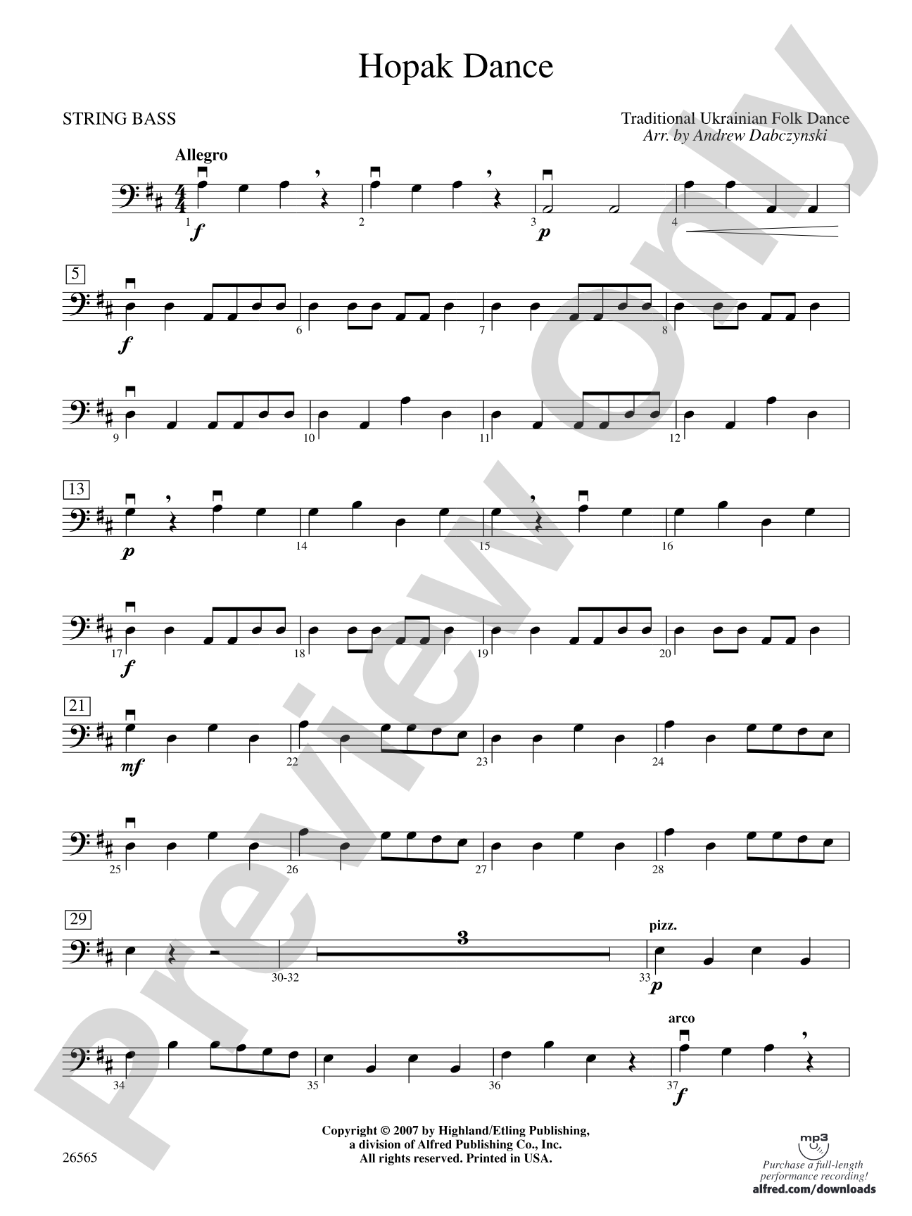 Hopak Dance: String Bass