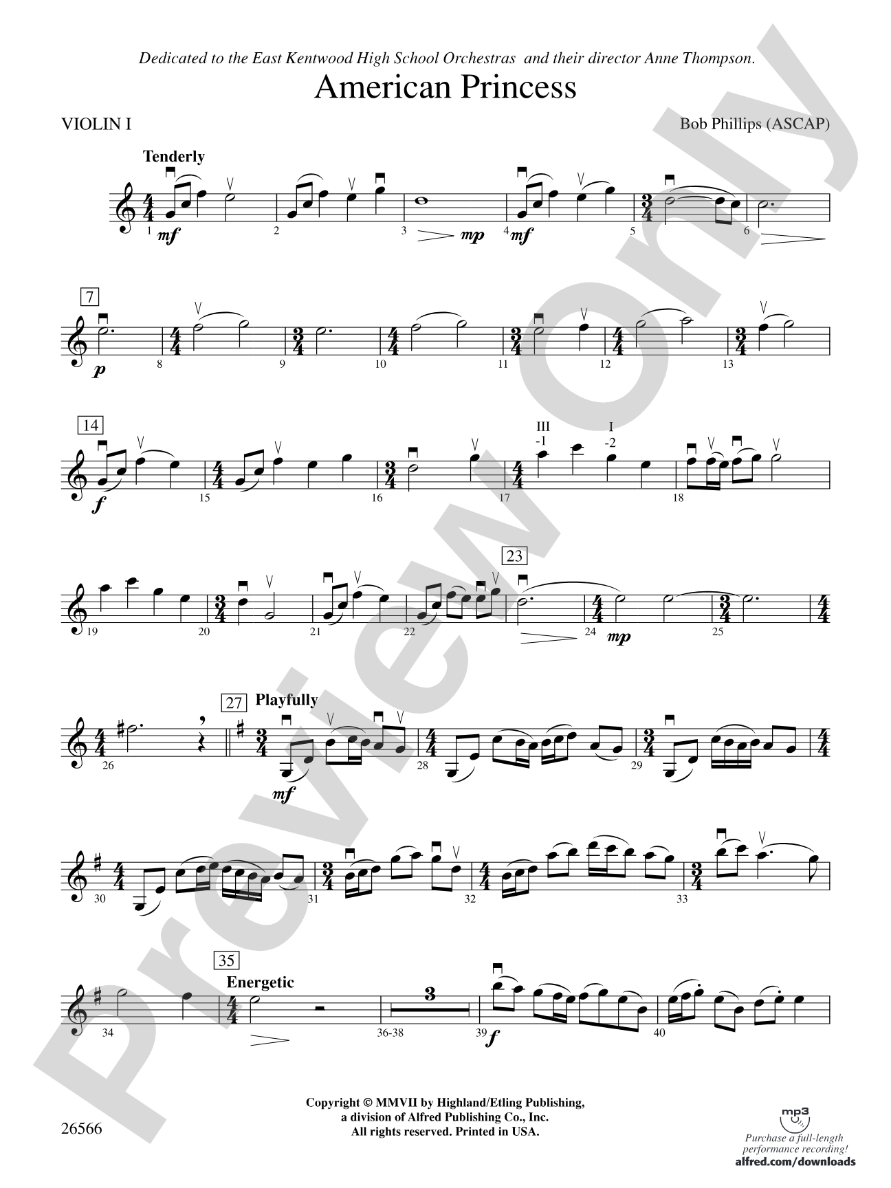 American Princess: 1st Violin