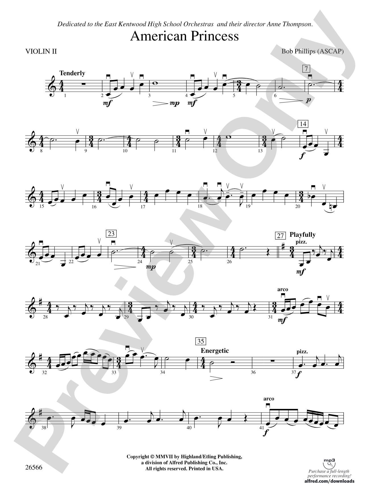 American Princess: 2nd Violin