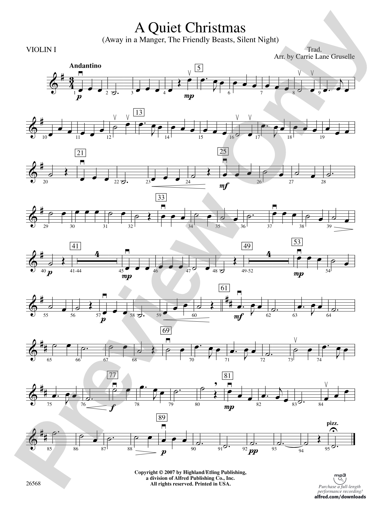 A Quiet Christmas: 1st Violin