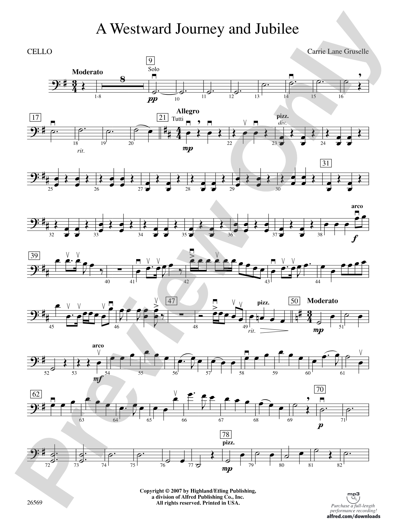 A Westward Journey and Jubilee: Cello