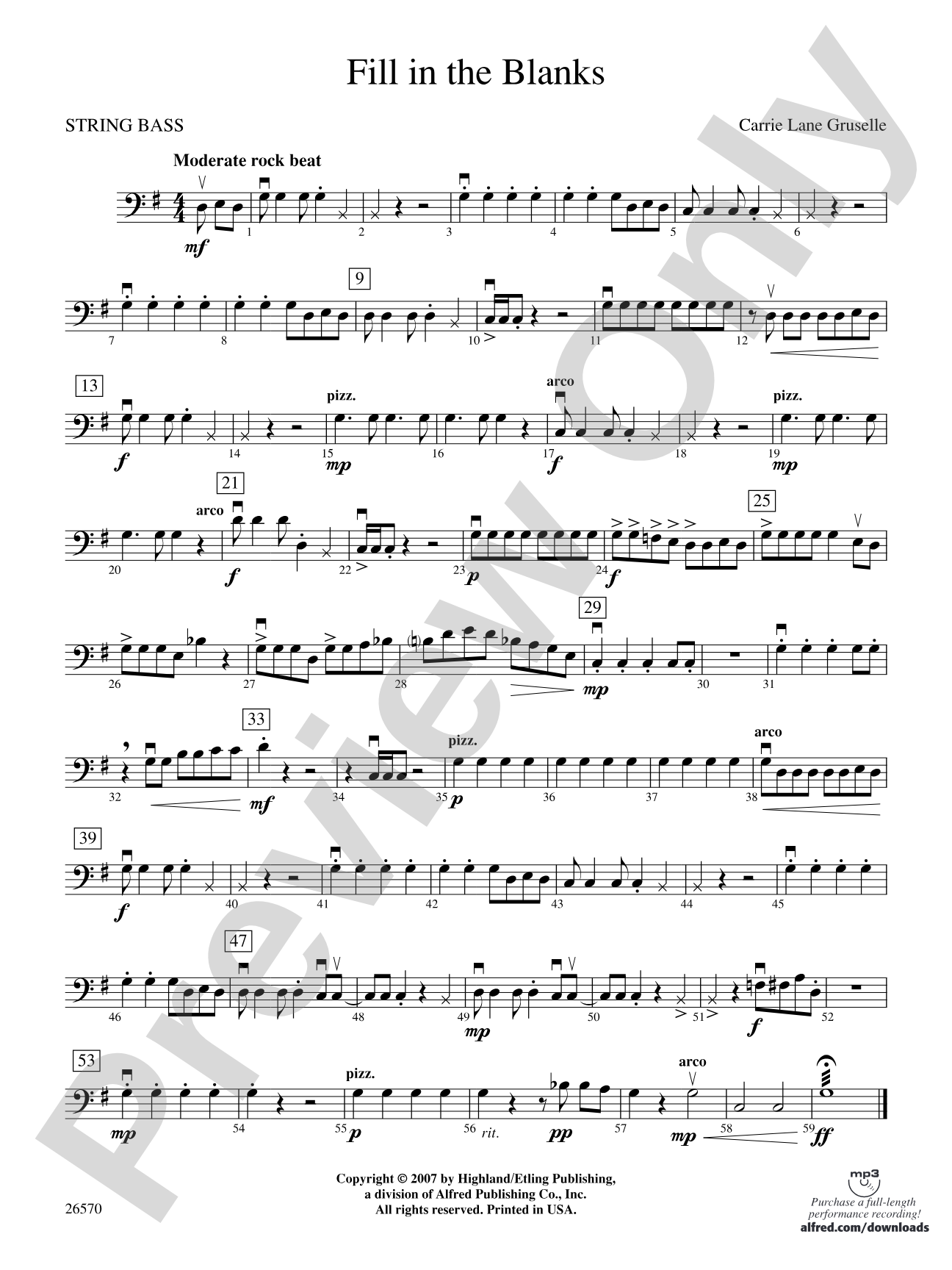 Fill in the Blanks: String Bass