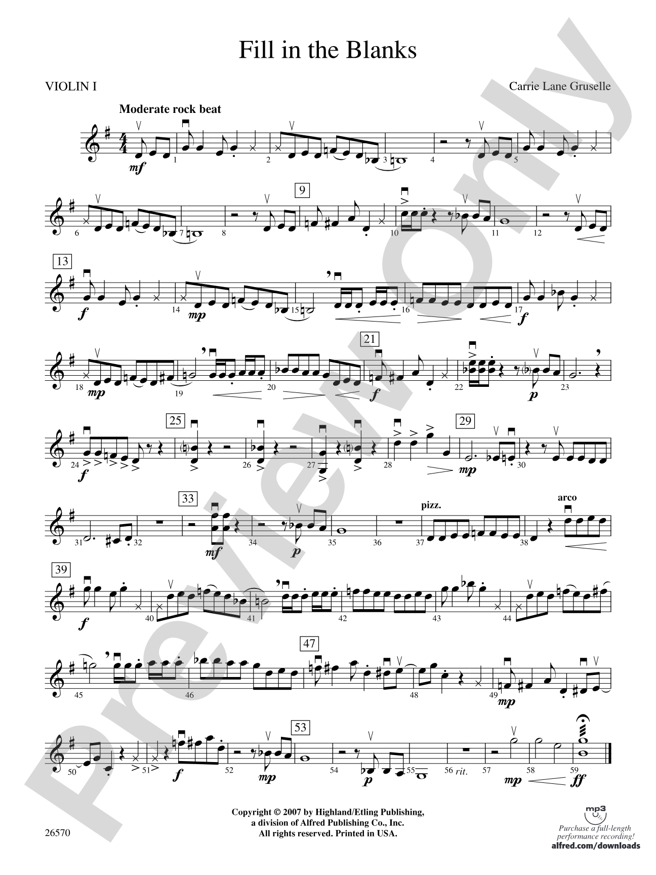 Fill in the Blanks: 1st Violin