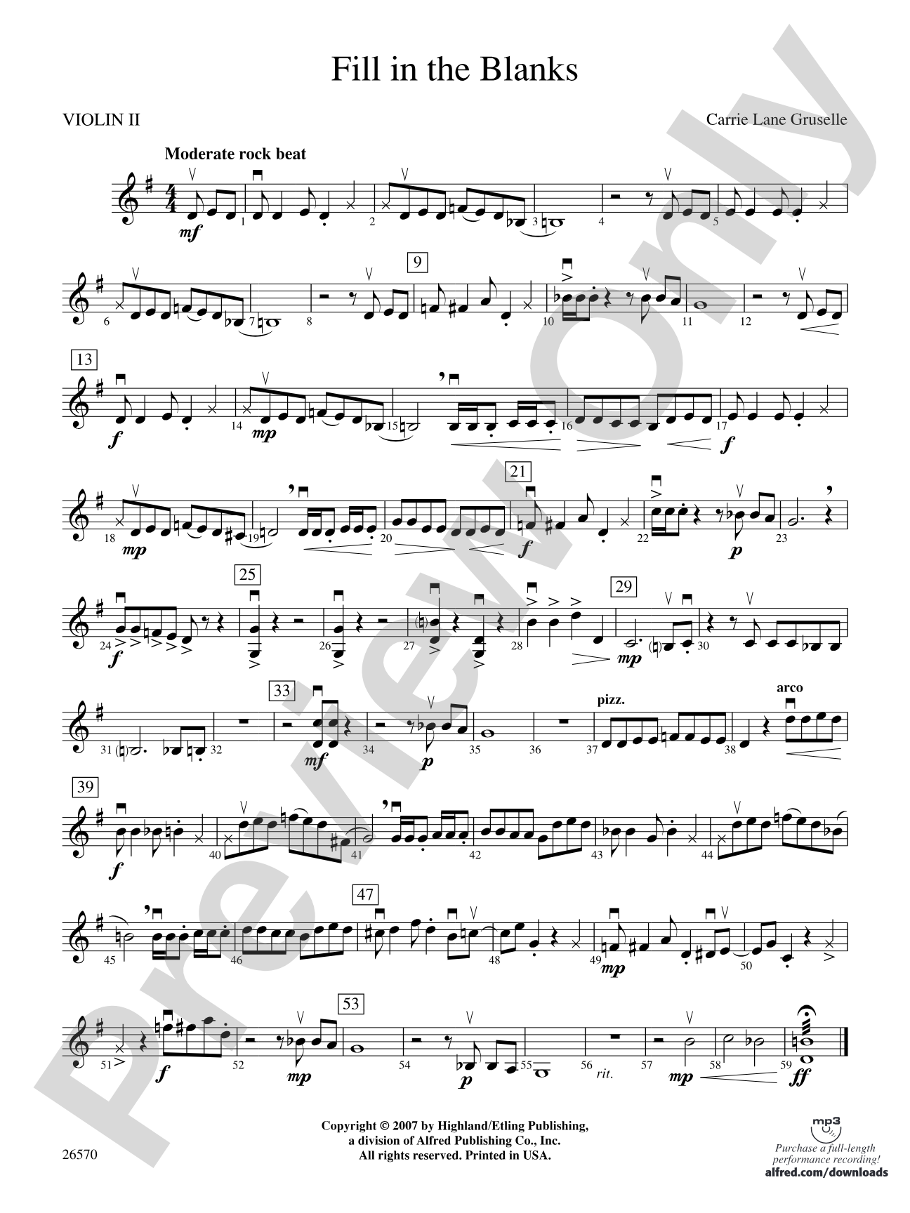 Fill in the Blanks: 2nd Violin