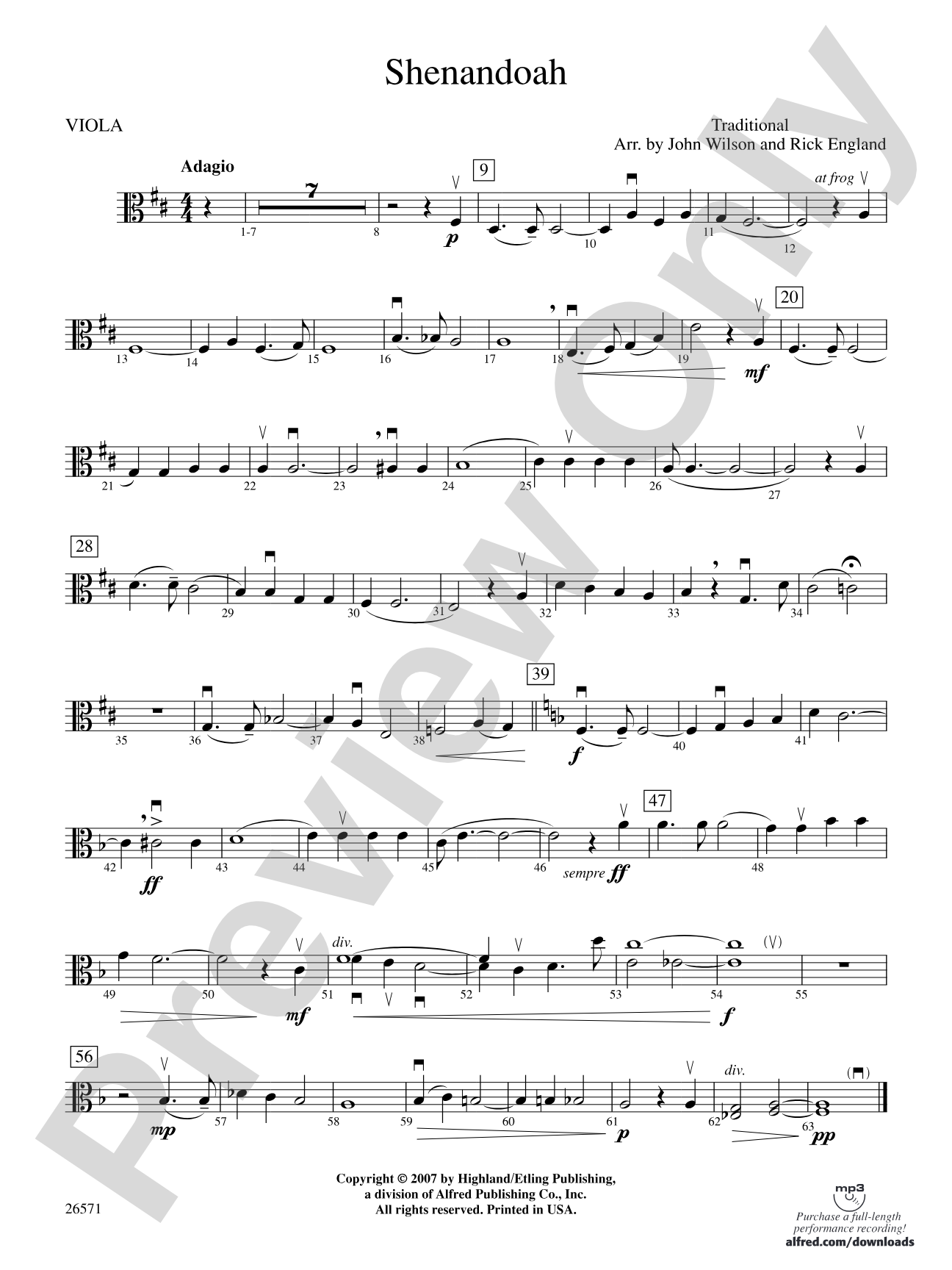 Shenandoah: Viola