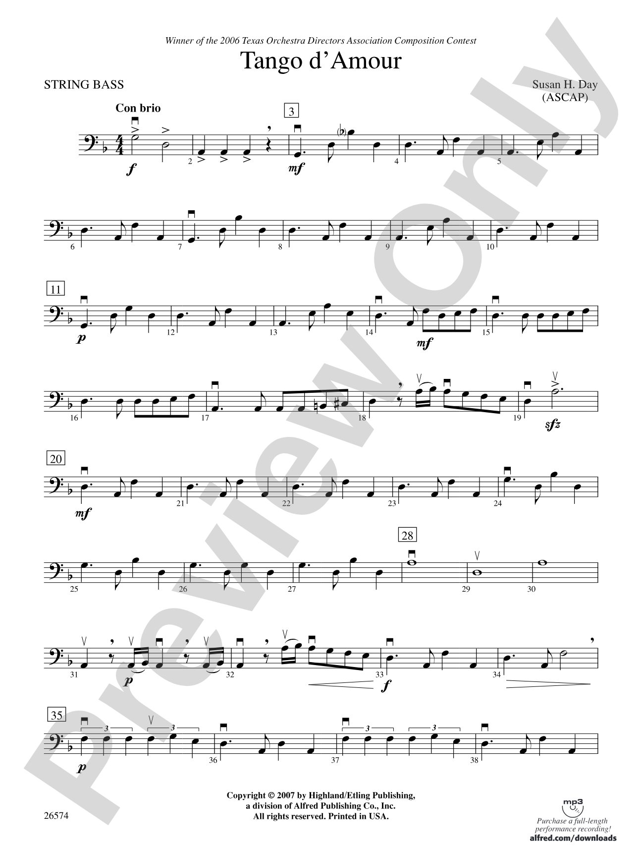 Tango d'Amour: String Bass