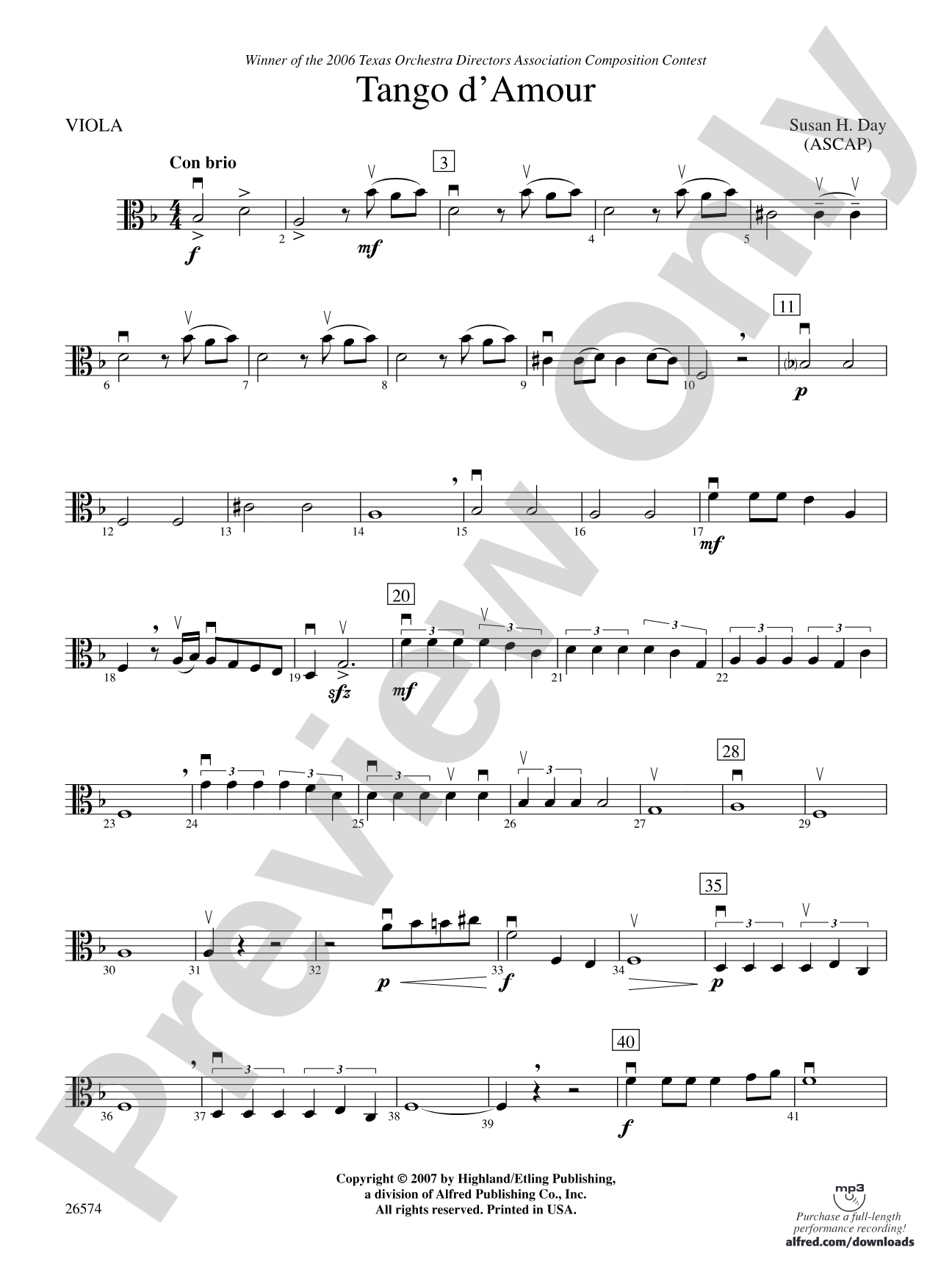 Tango d'Amour: Viola