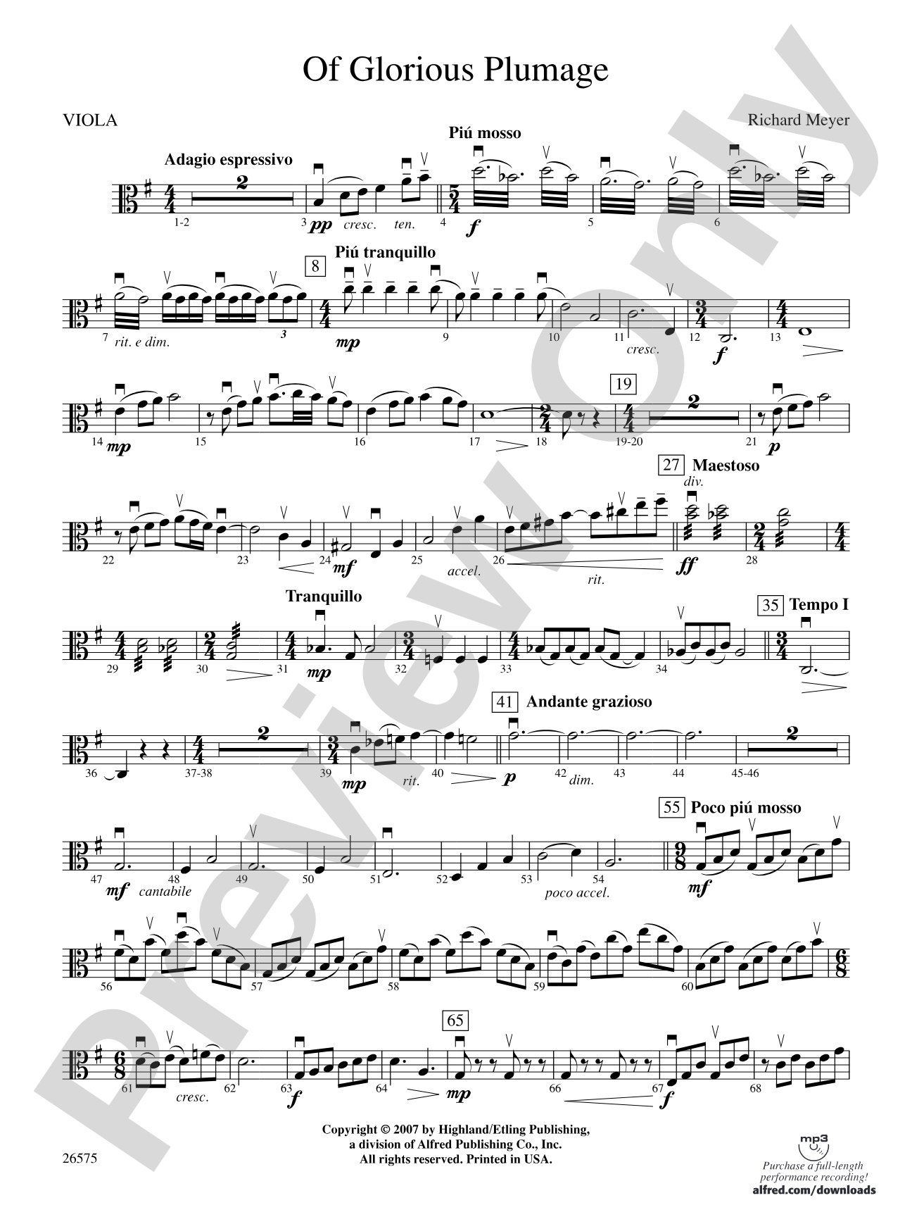 Of Glorious Plumage: Viola