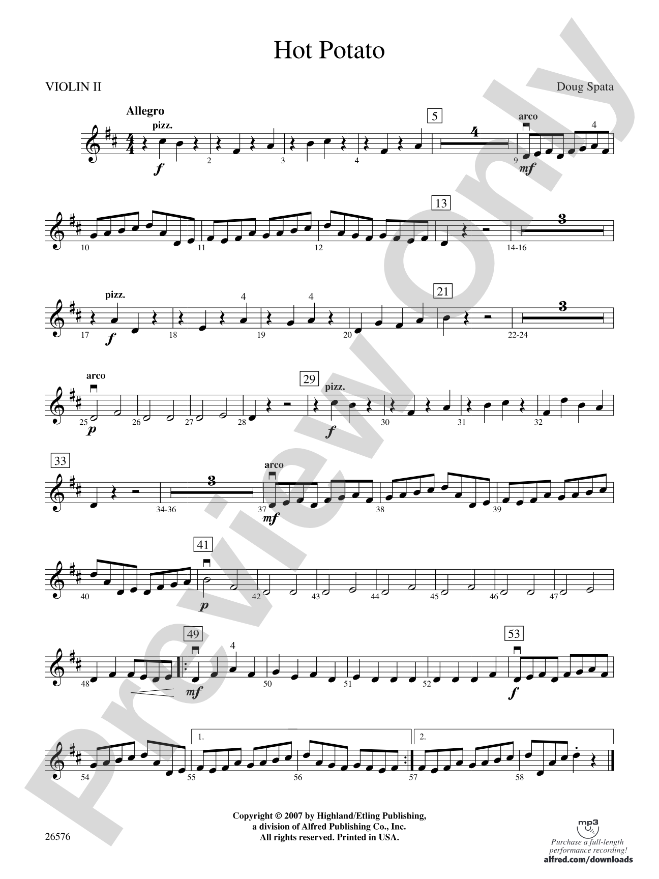 Hot Potato: 2nd Violin