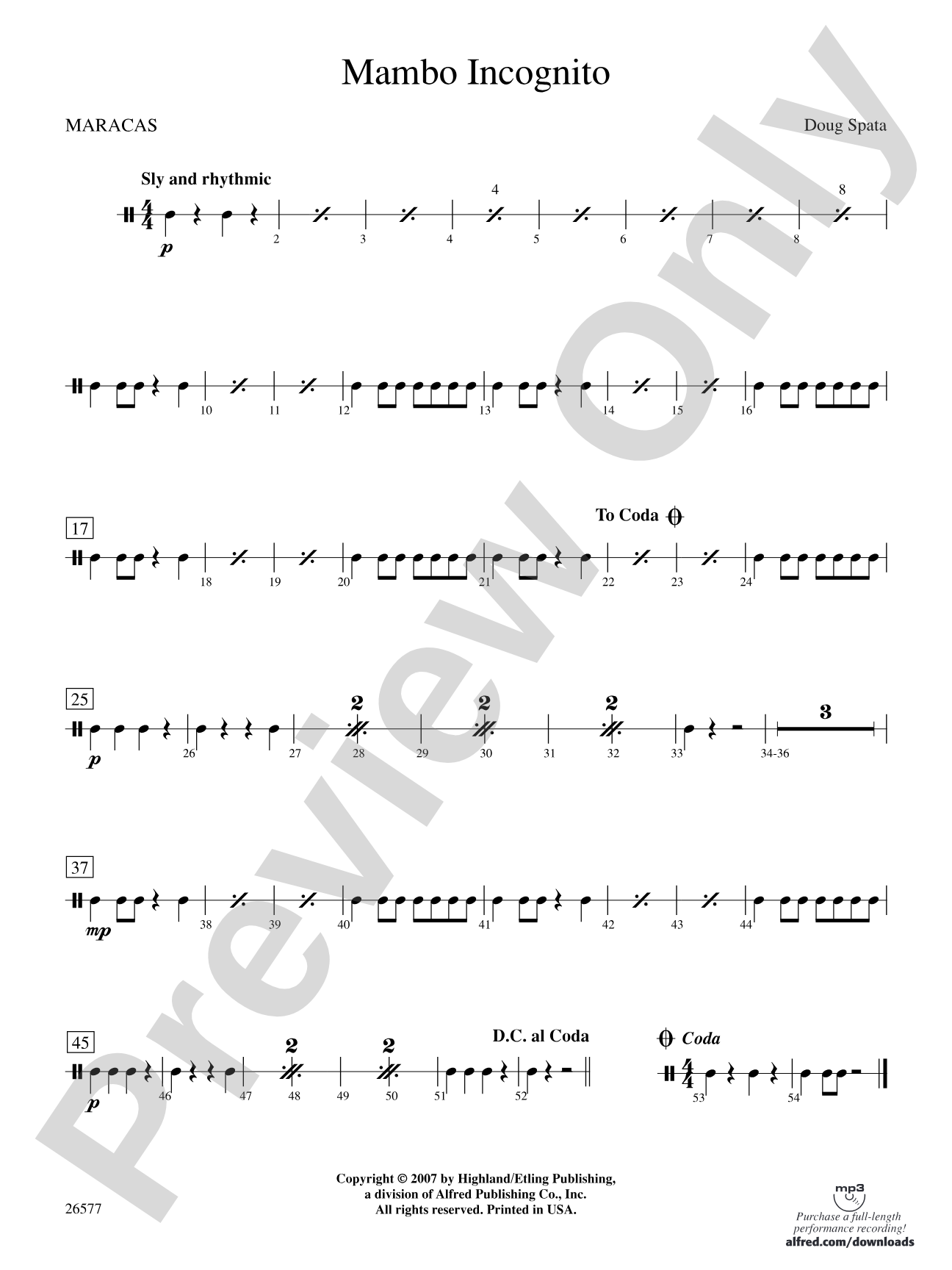 Mambo Incognito: 1st Percussion