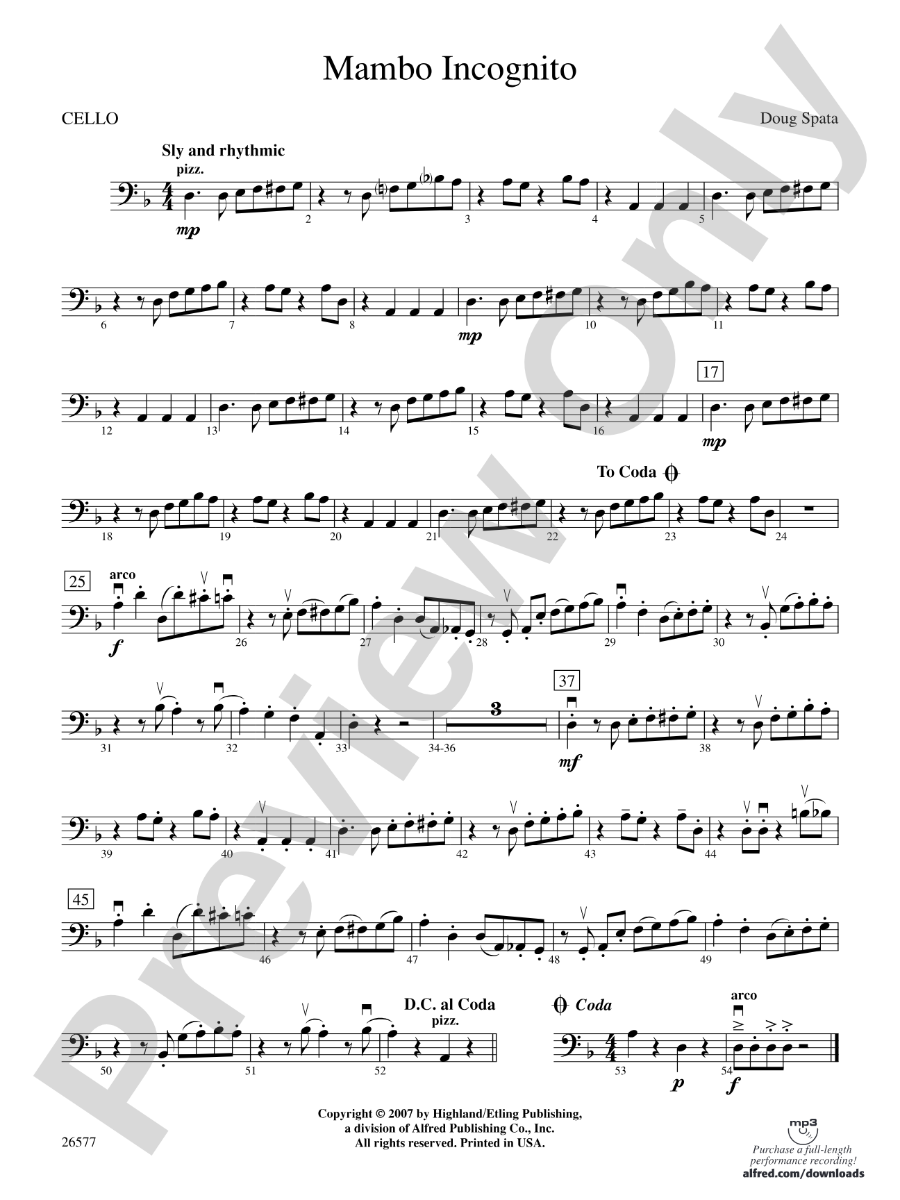 Mambo Incognito: Cello