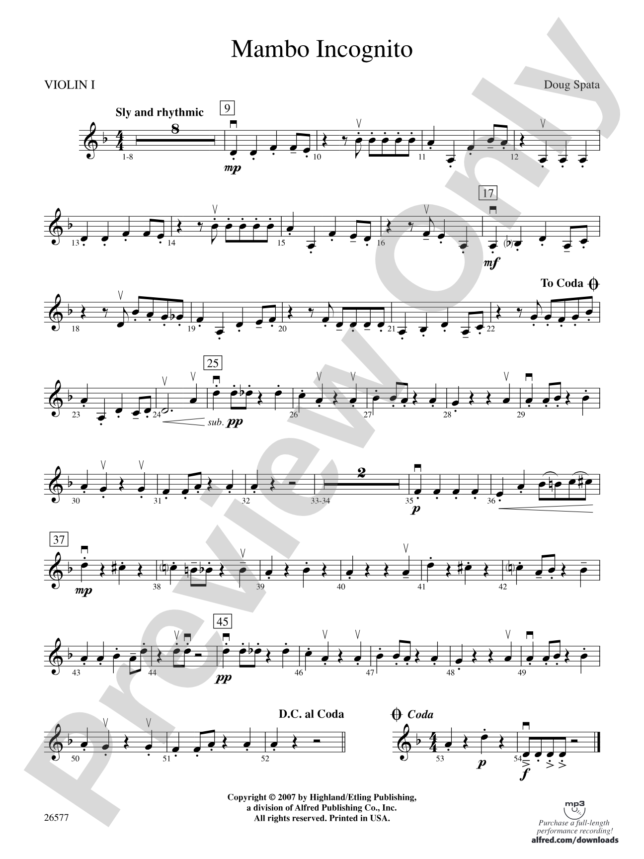 Mambo Incognito: 1st Violin