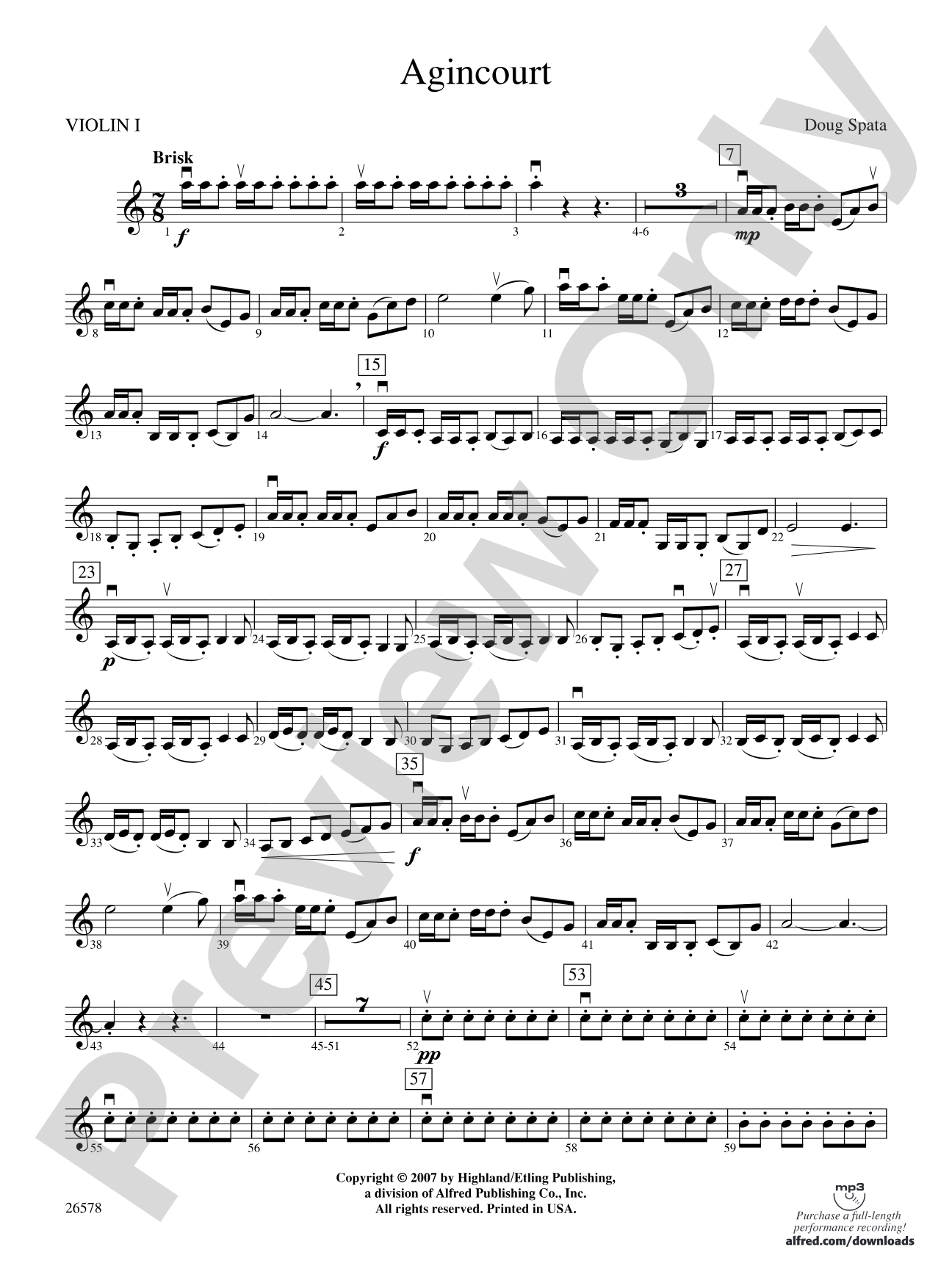 Agincourt: 1st Violin