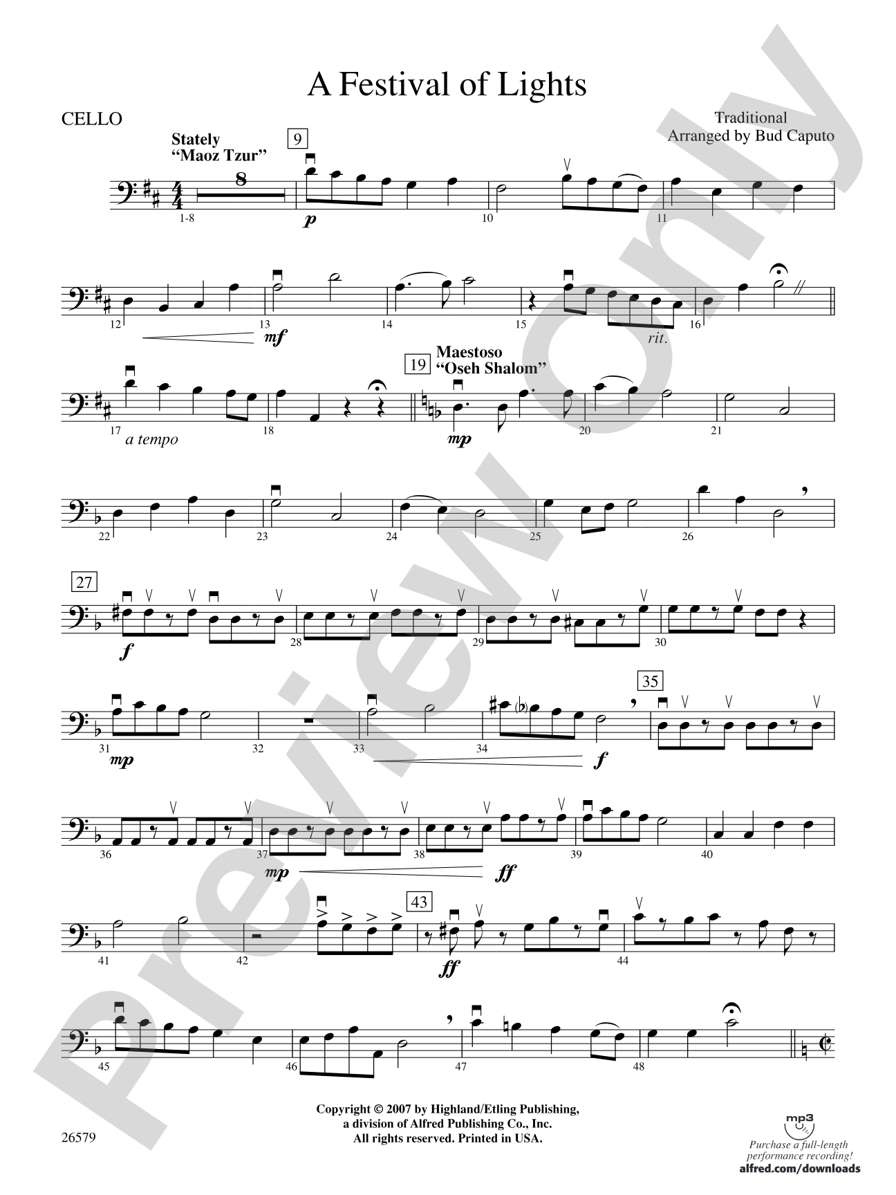 A Festival of Lights: Cello