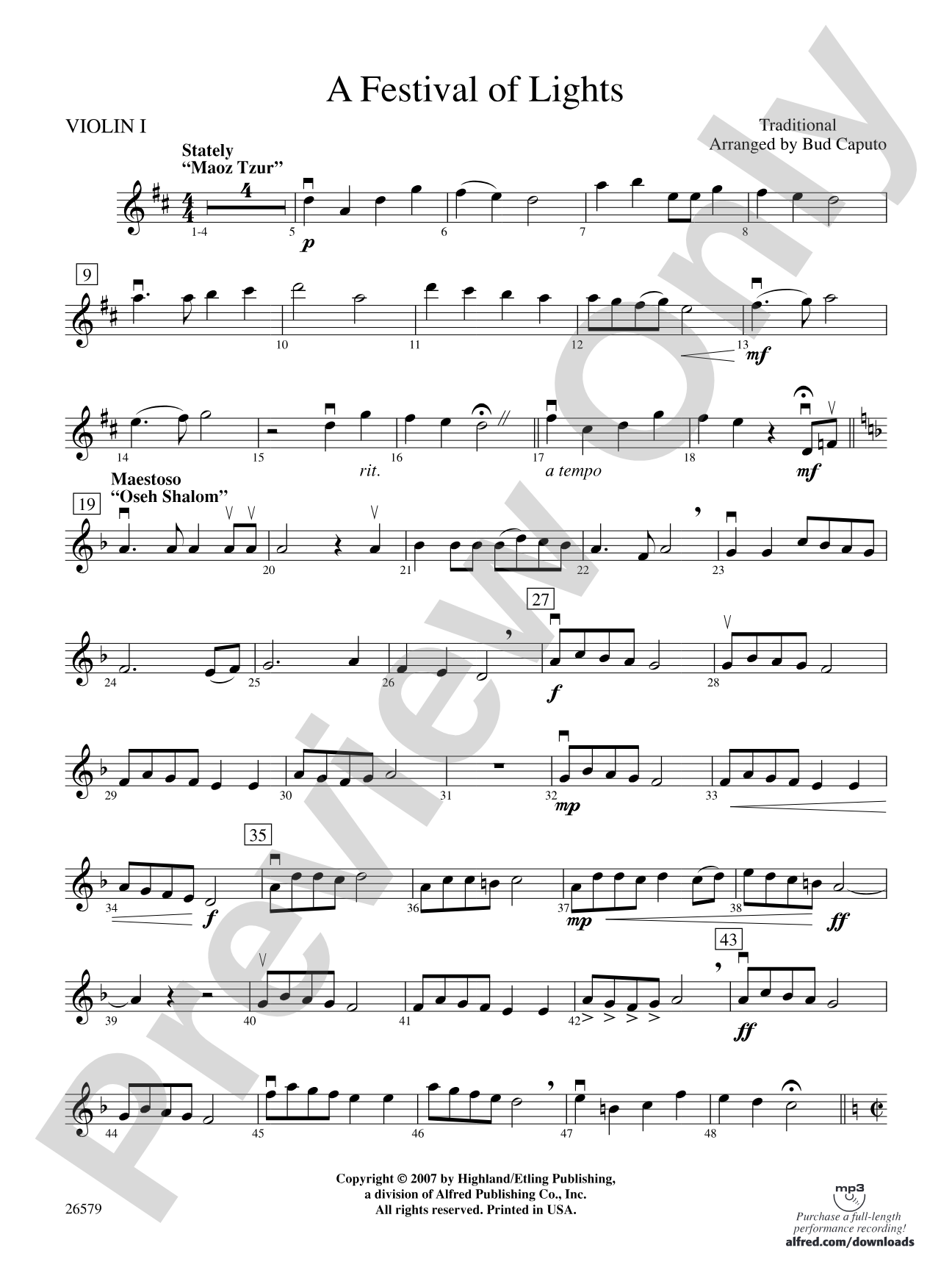 A Festival of Lights: 1st Violin