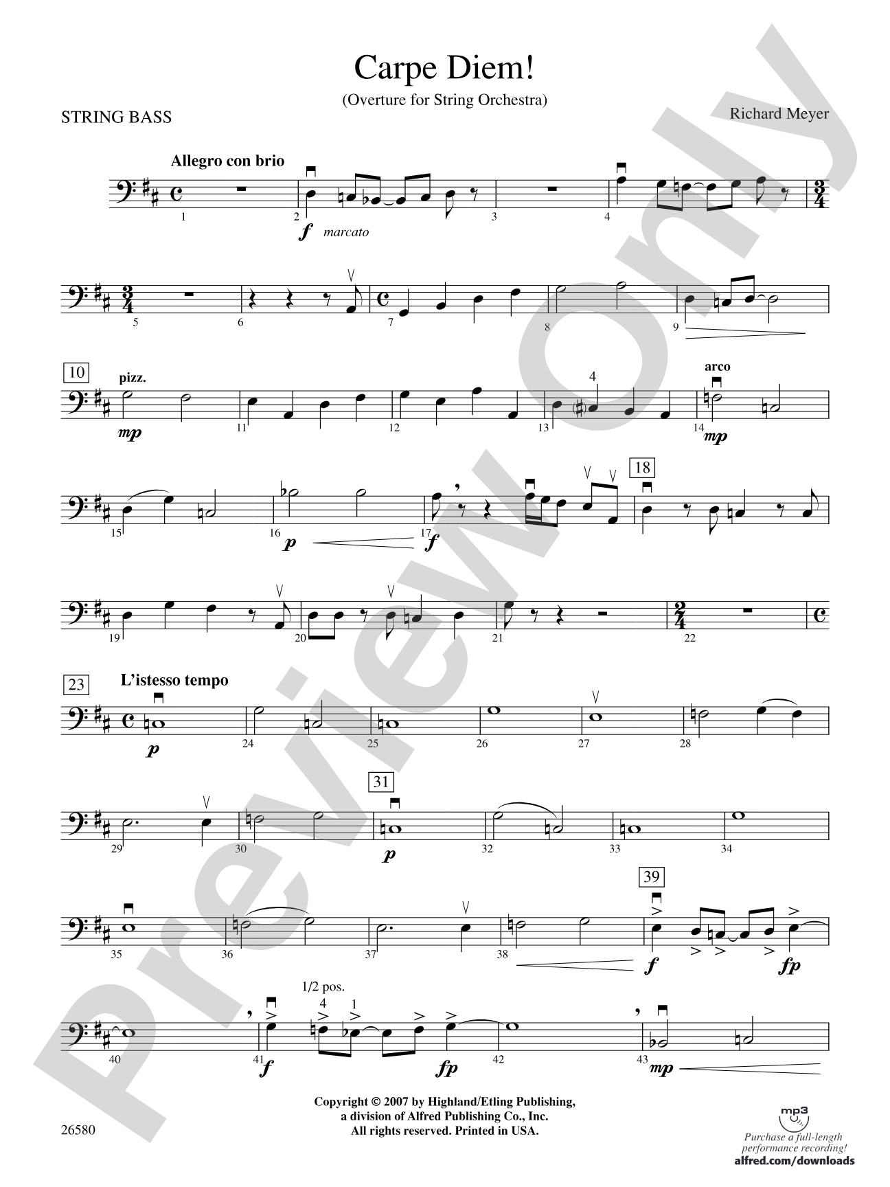 Carpe Diem!: String Bass