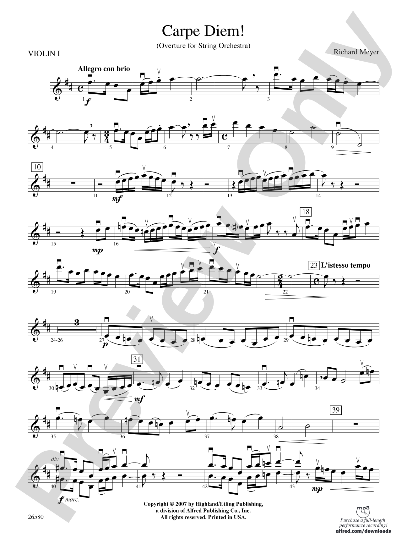 Carpe Diem!: 1st Violin