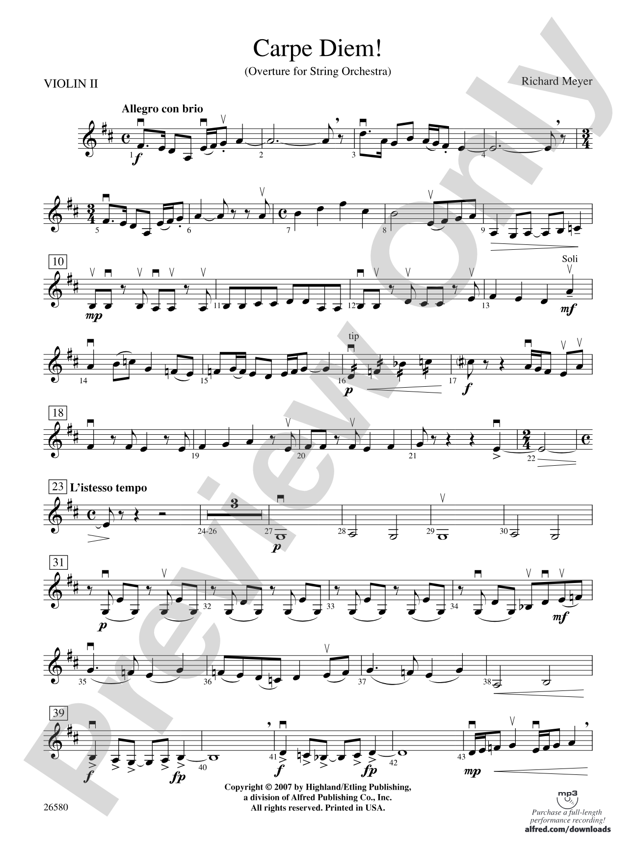 Carpe Diem!: 2nd Violin