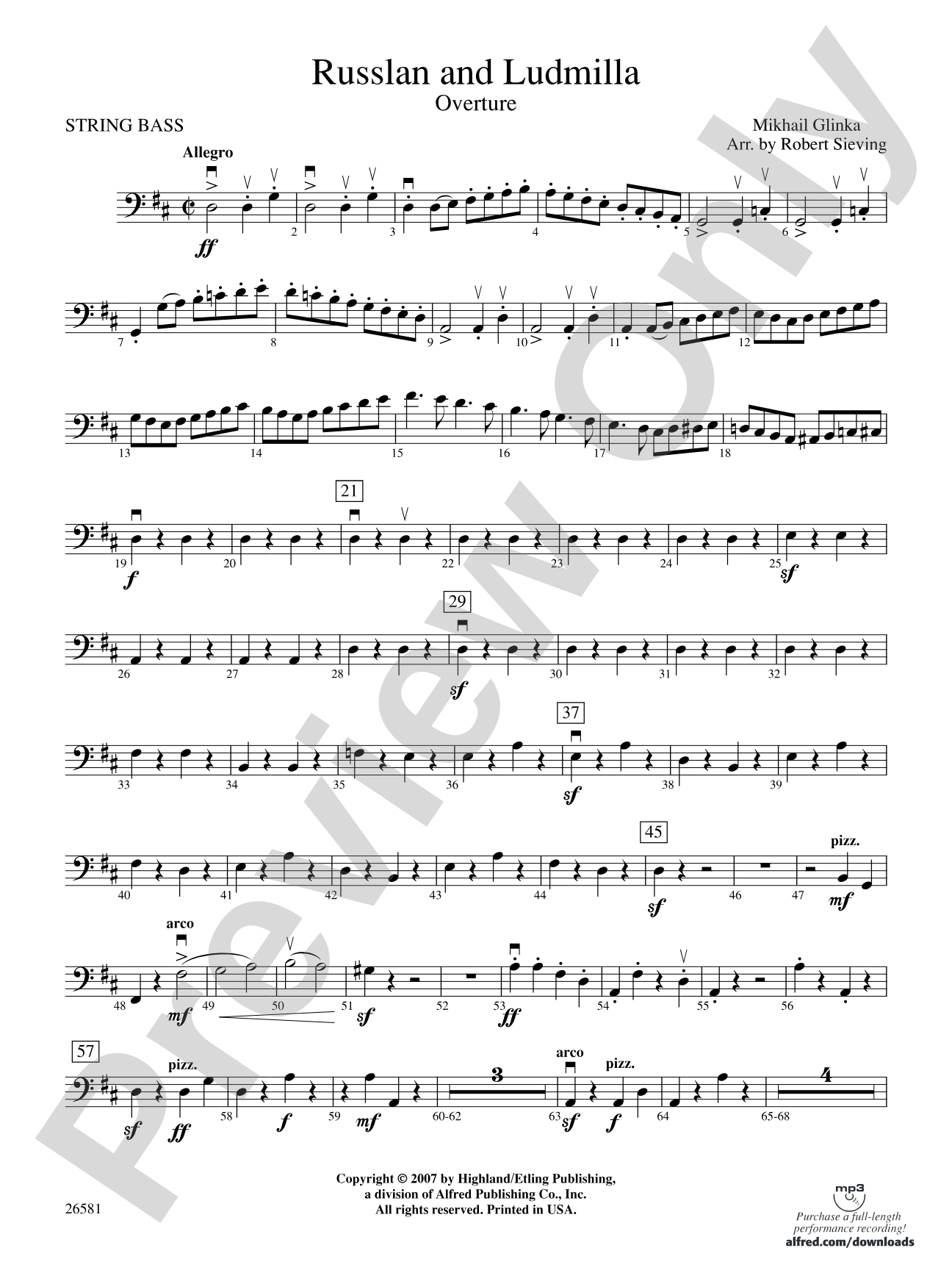Russlan and Ludmilla: String Bass