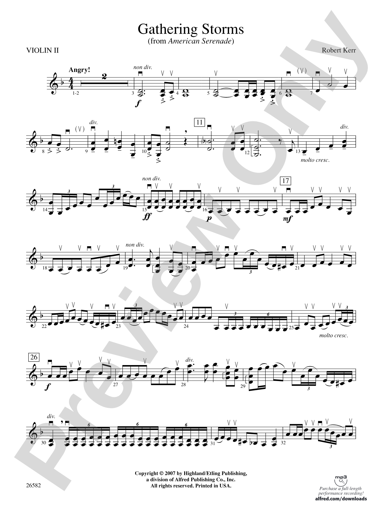 Gathering Storms (Movement 2 from American Serenade Symphony): 2nd Violin