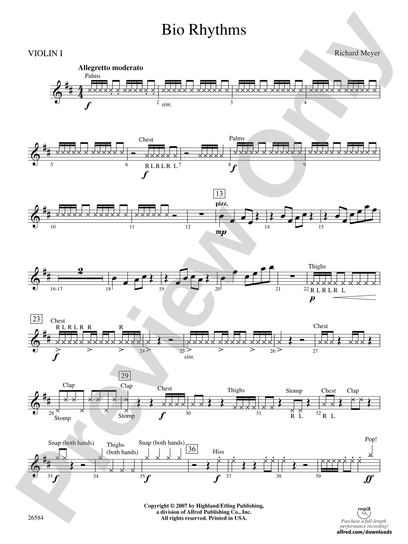 Bio Rhythms: 1st Violin