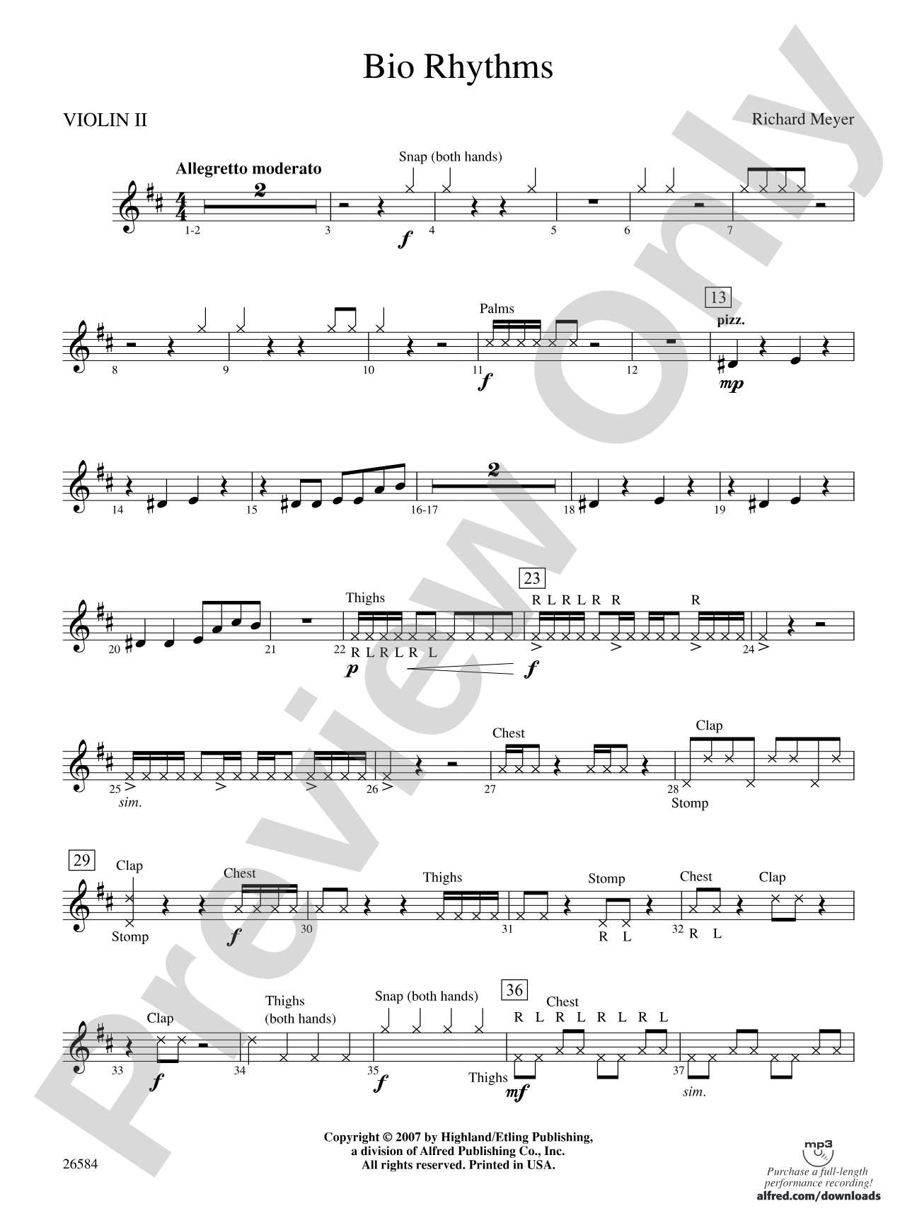 Bio Rhythms: 2nd Violin