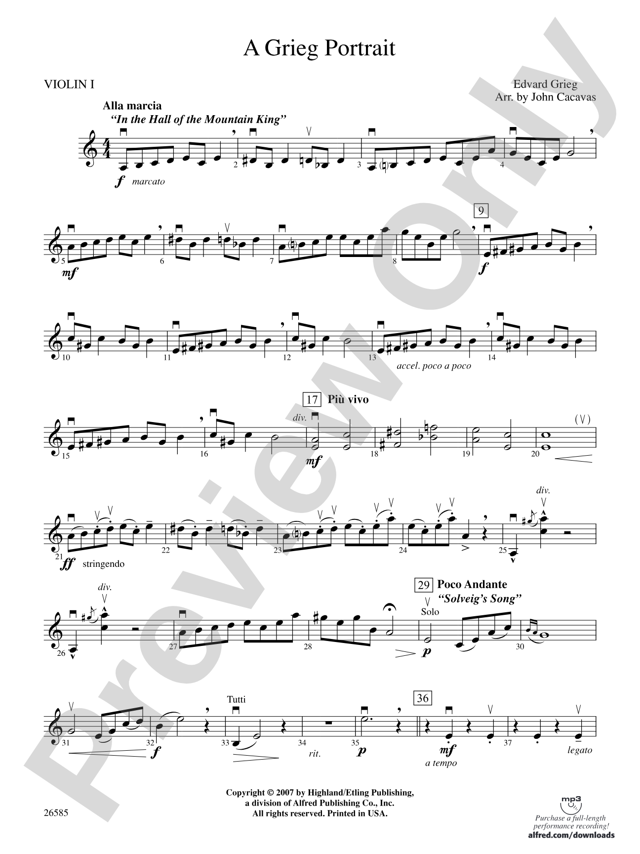 A Grieg Portrait: 1st Violin