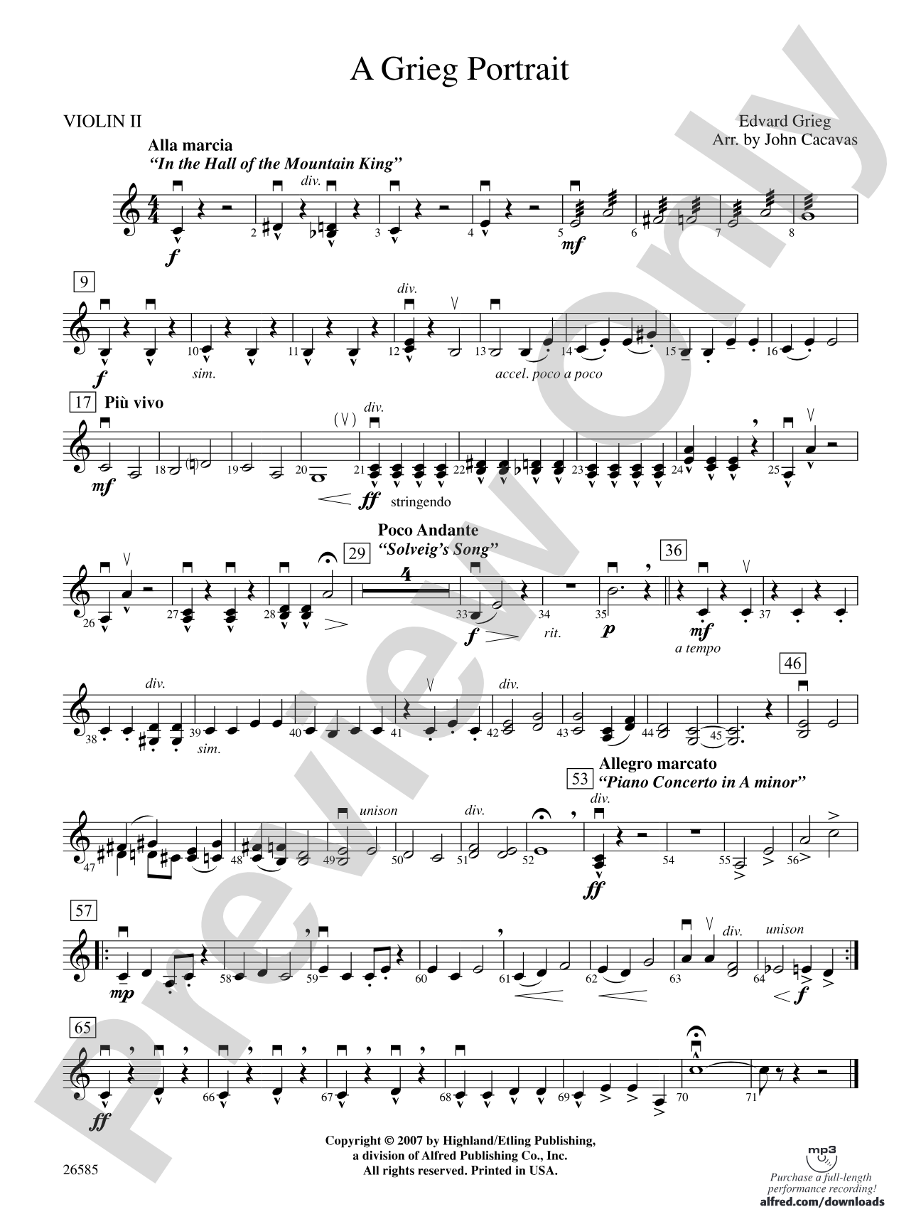 A Grieg Portrait: 2nd Violin