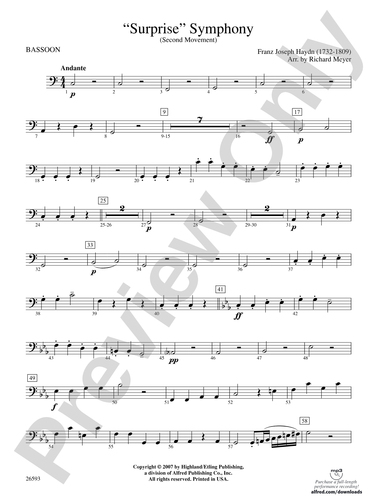"Surprise" Symphony: Bassoon