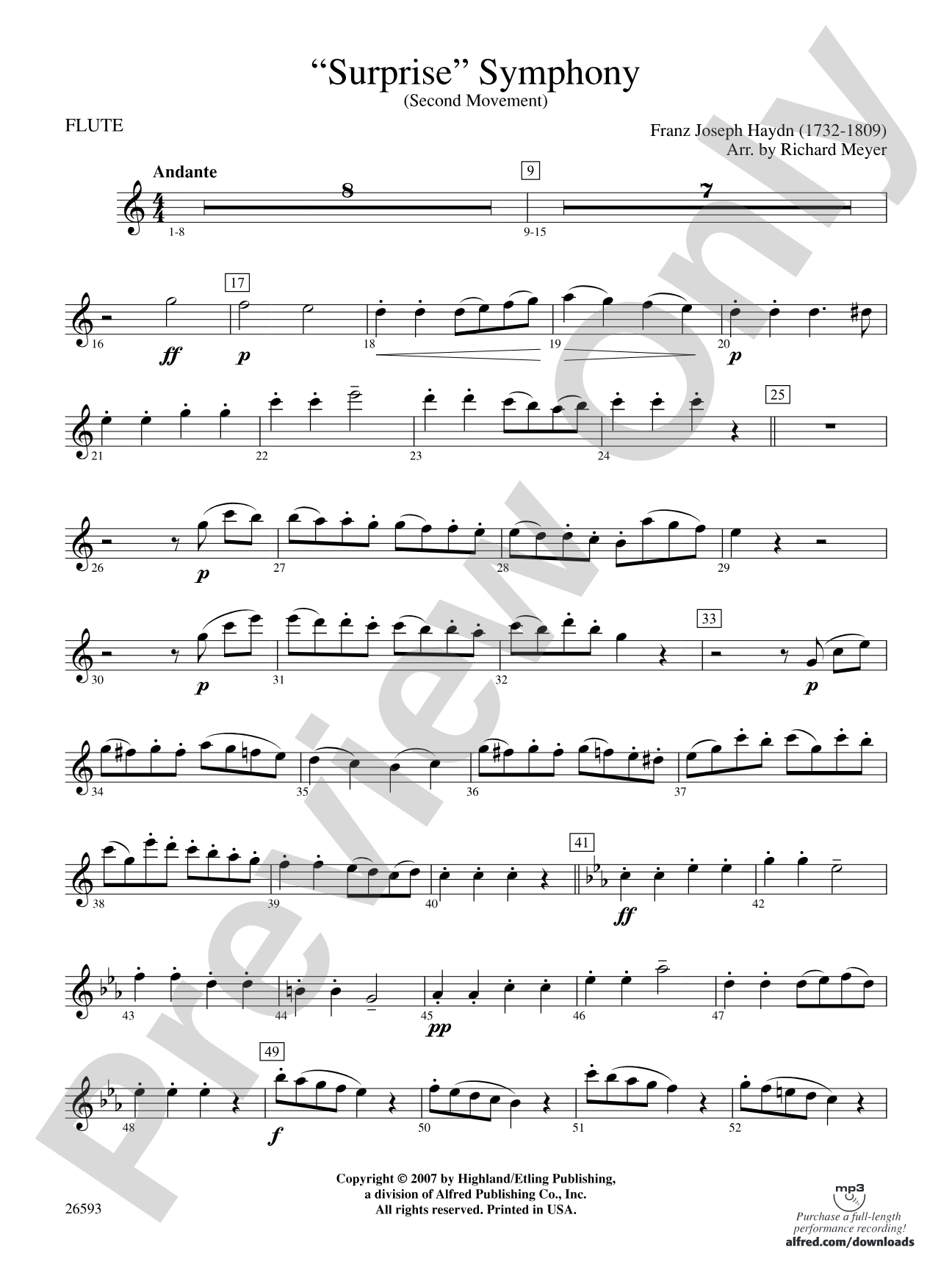 "Surprise" Symphony: Flute