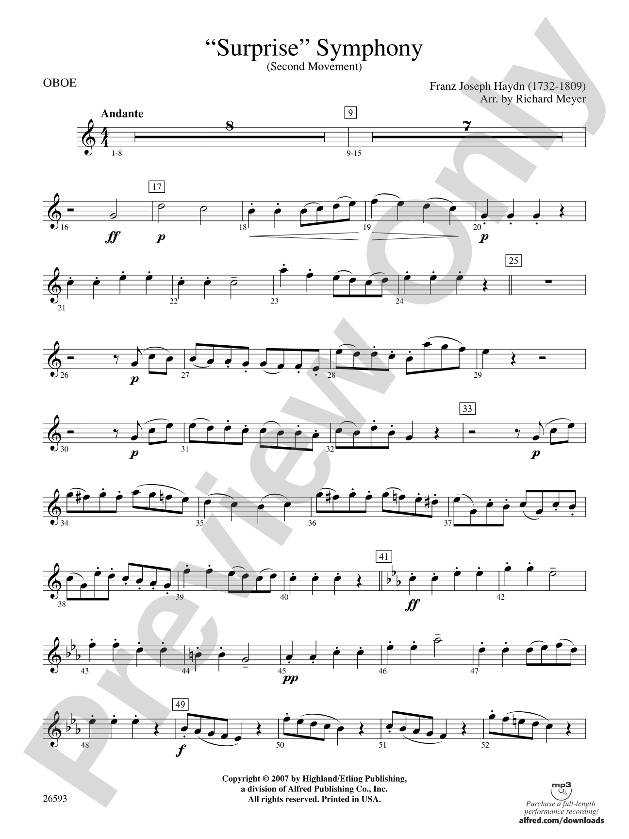 "Surprise" Symphony: Oboe