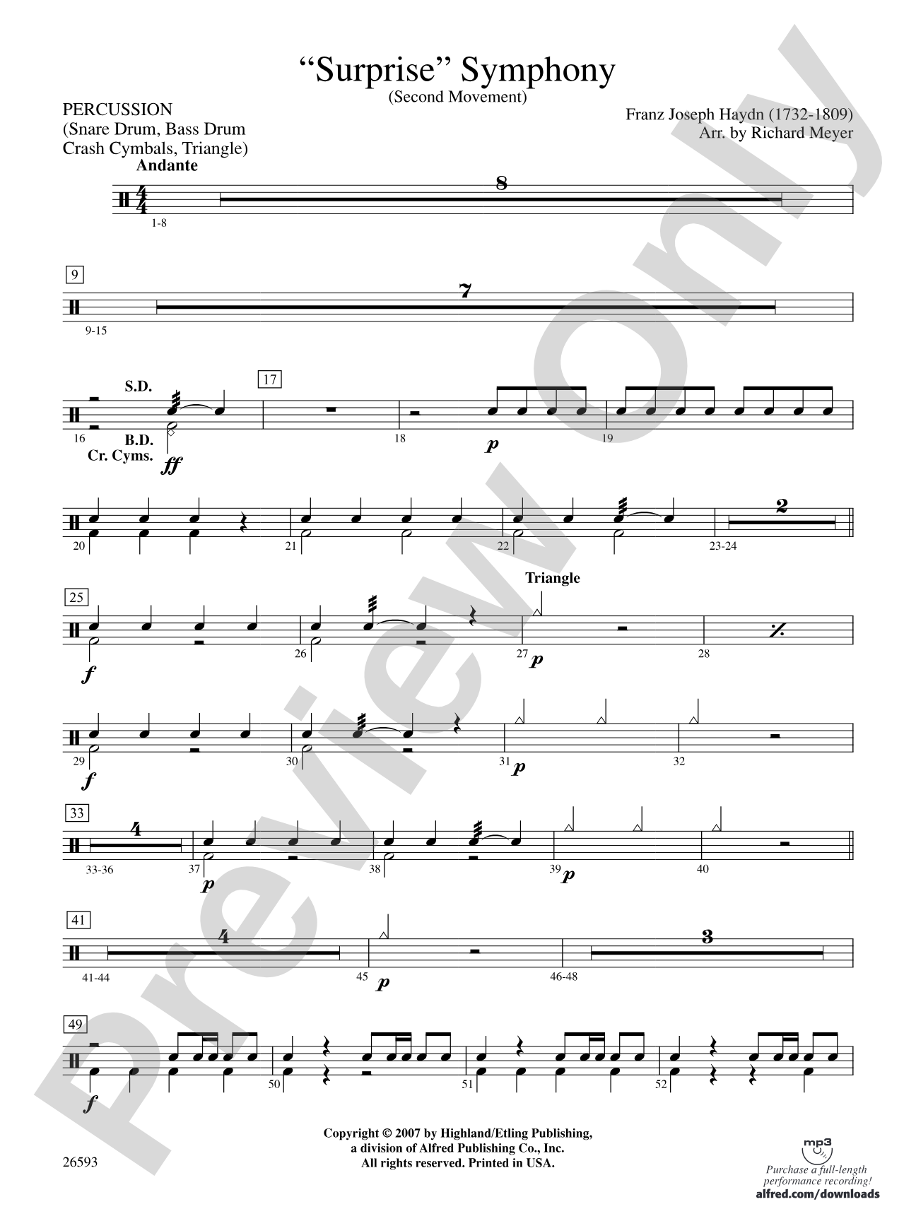 "Surprise" Symphony: 1st Percussion