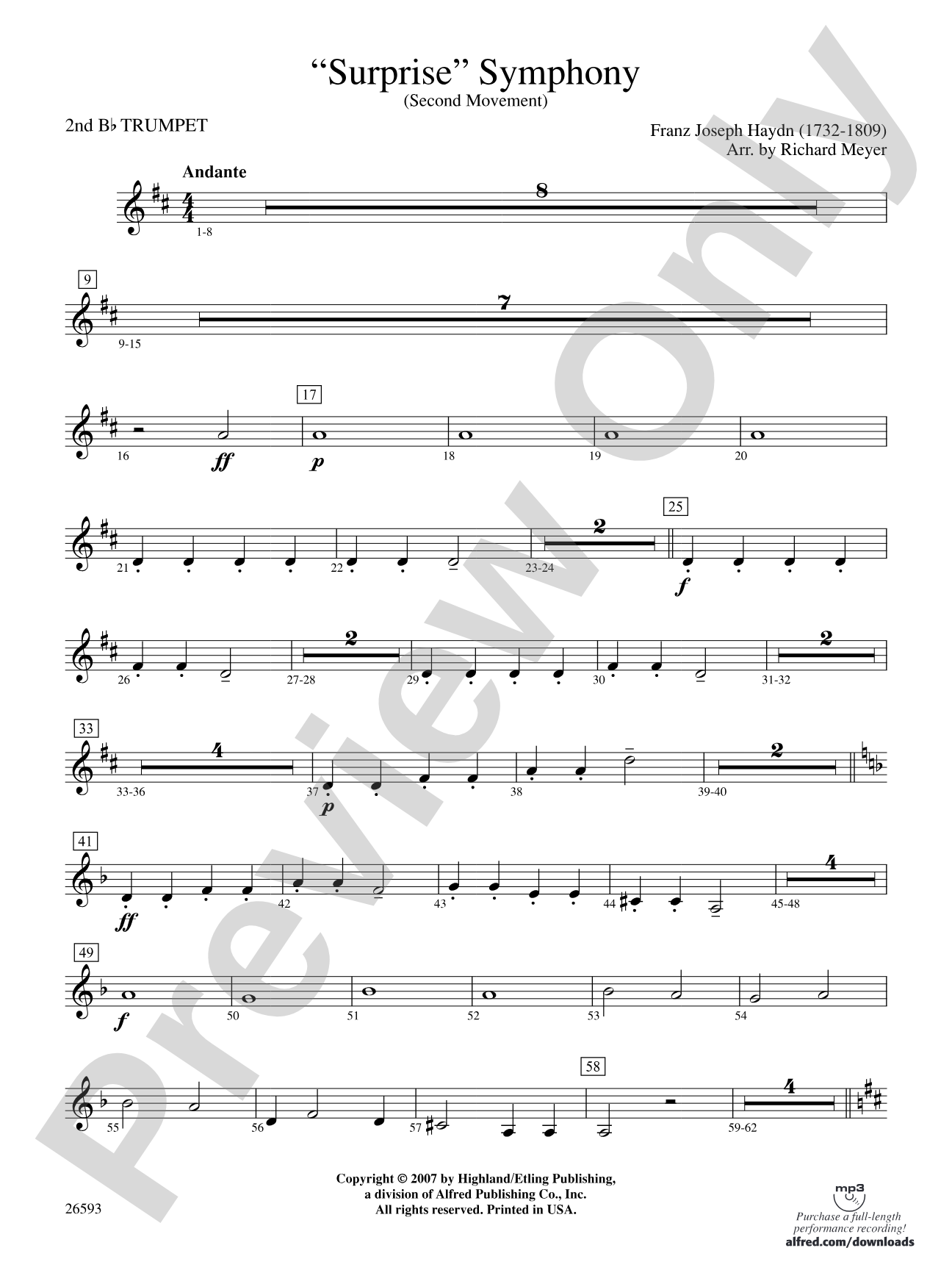 "Surprise" Symphony: 2nd B-flat Trumpet