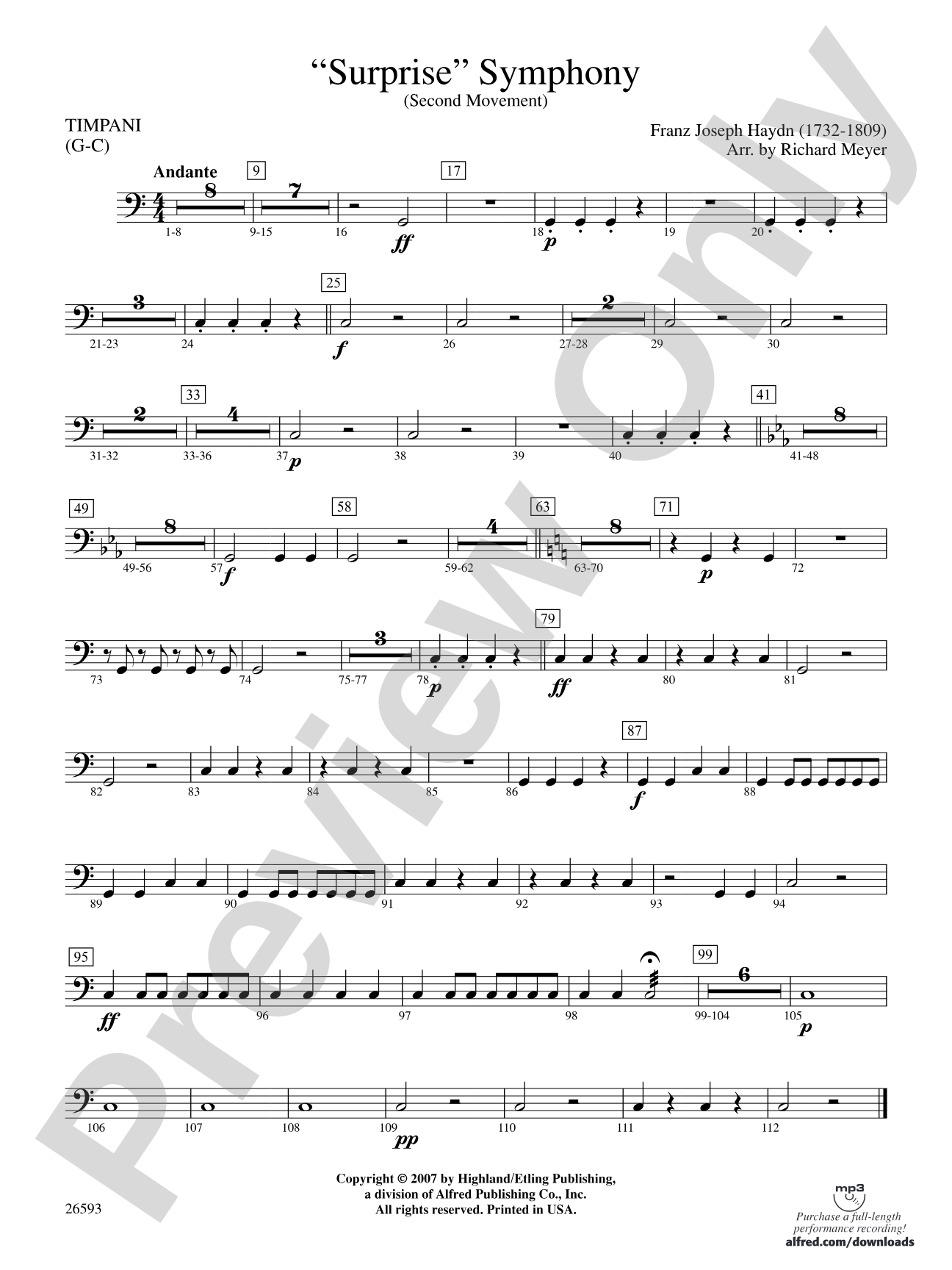 "Surprise" Symphony: Timpani