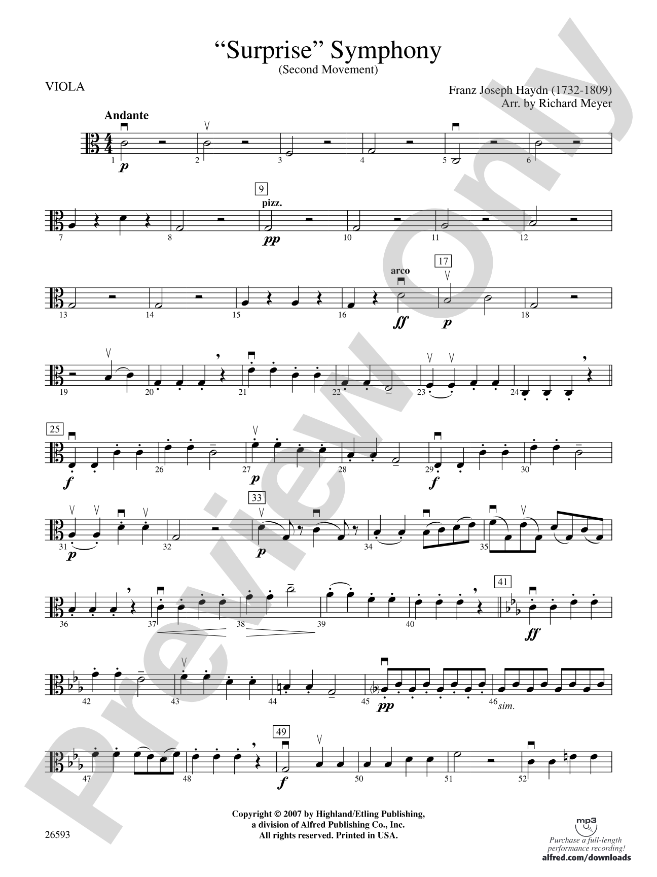 "Surprise" Symphony: Viola