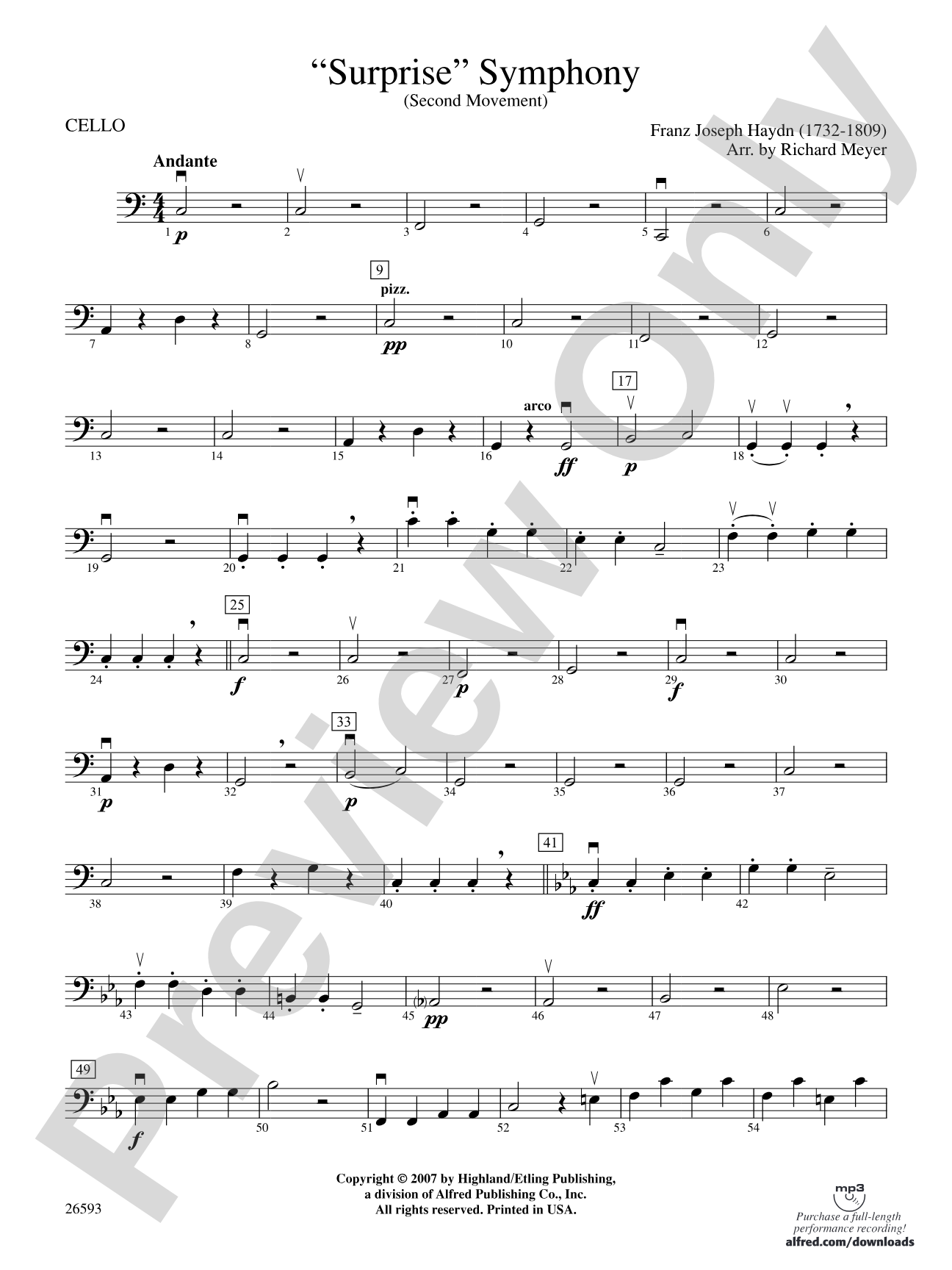 "Surprise" Symphony: Cello