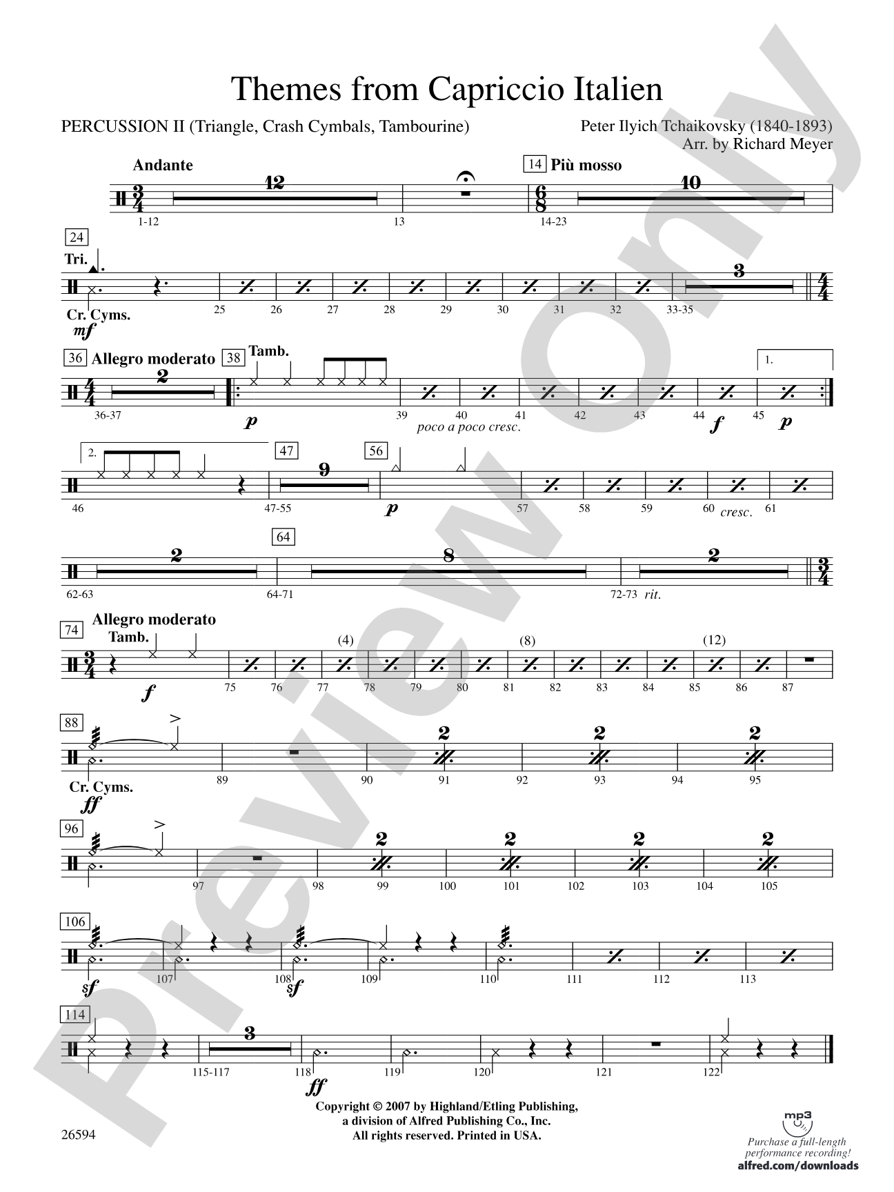 Themes from Capriccio Italien: 2nd Percussion