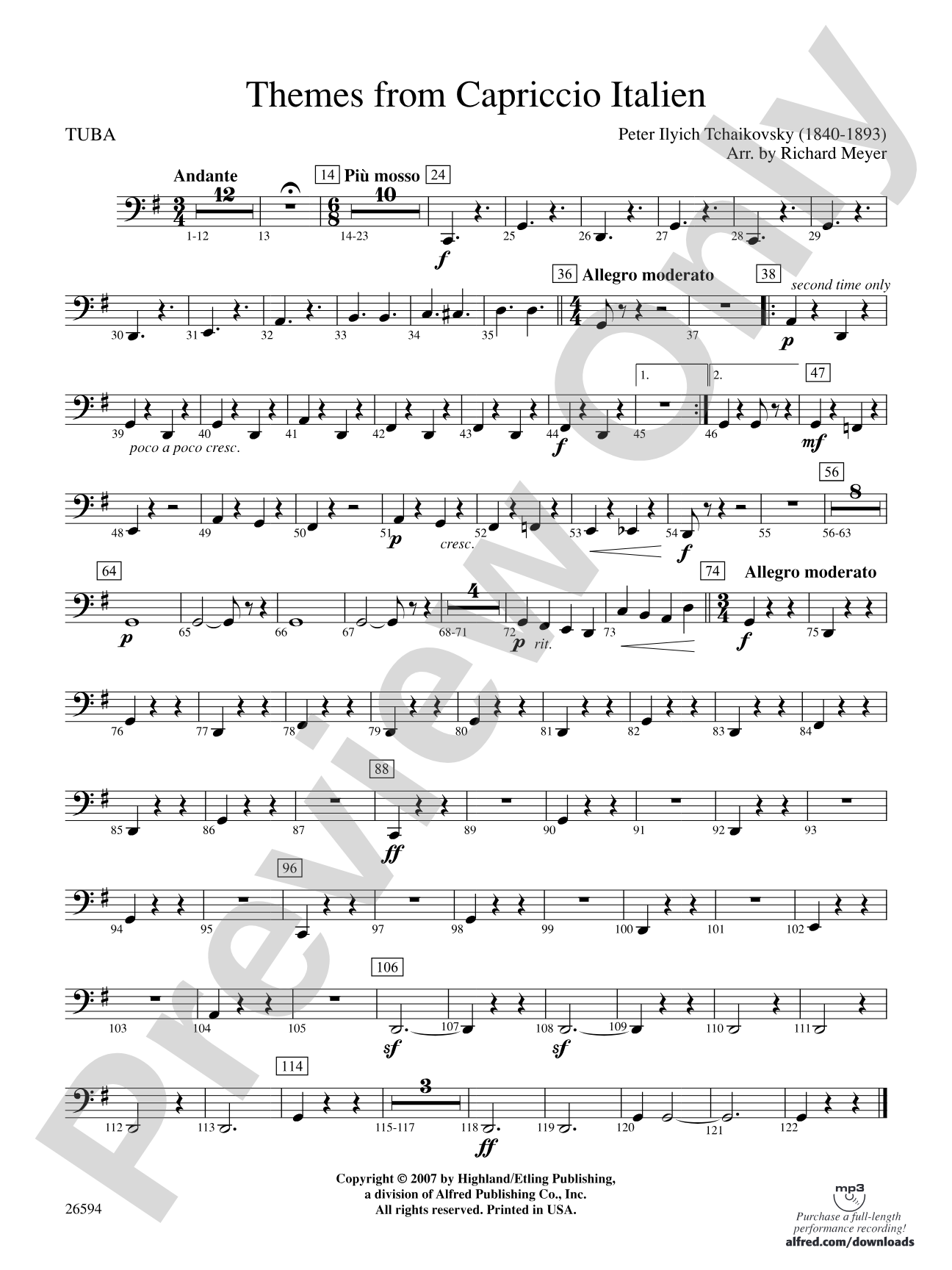 Themes from Capriccio Italien: Tuba