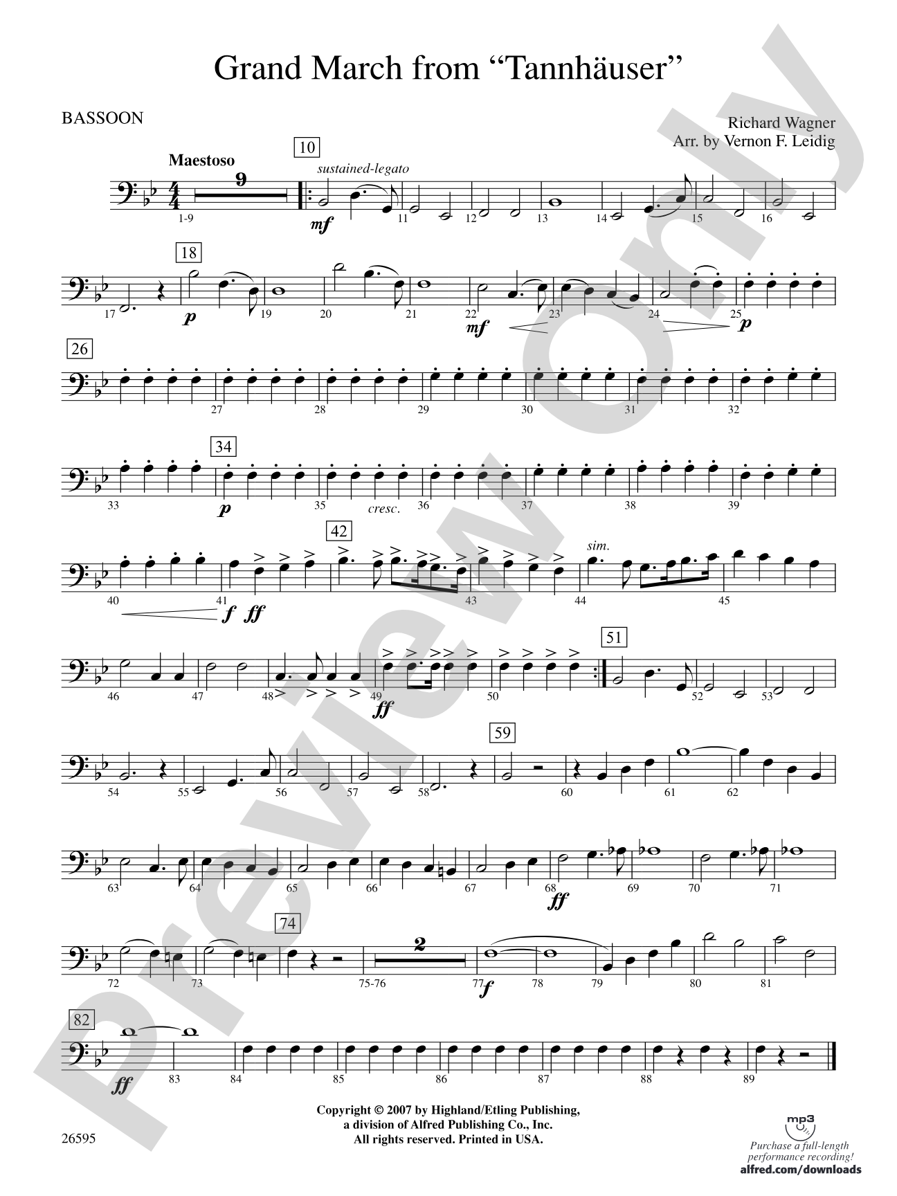 Grand March from Tannhäuser: Bassoon