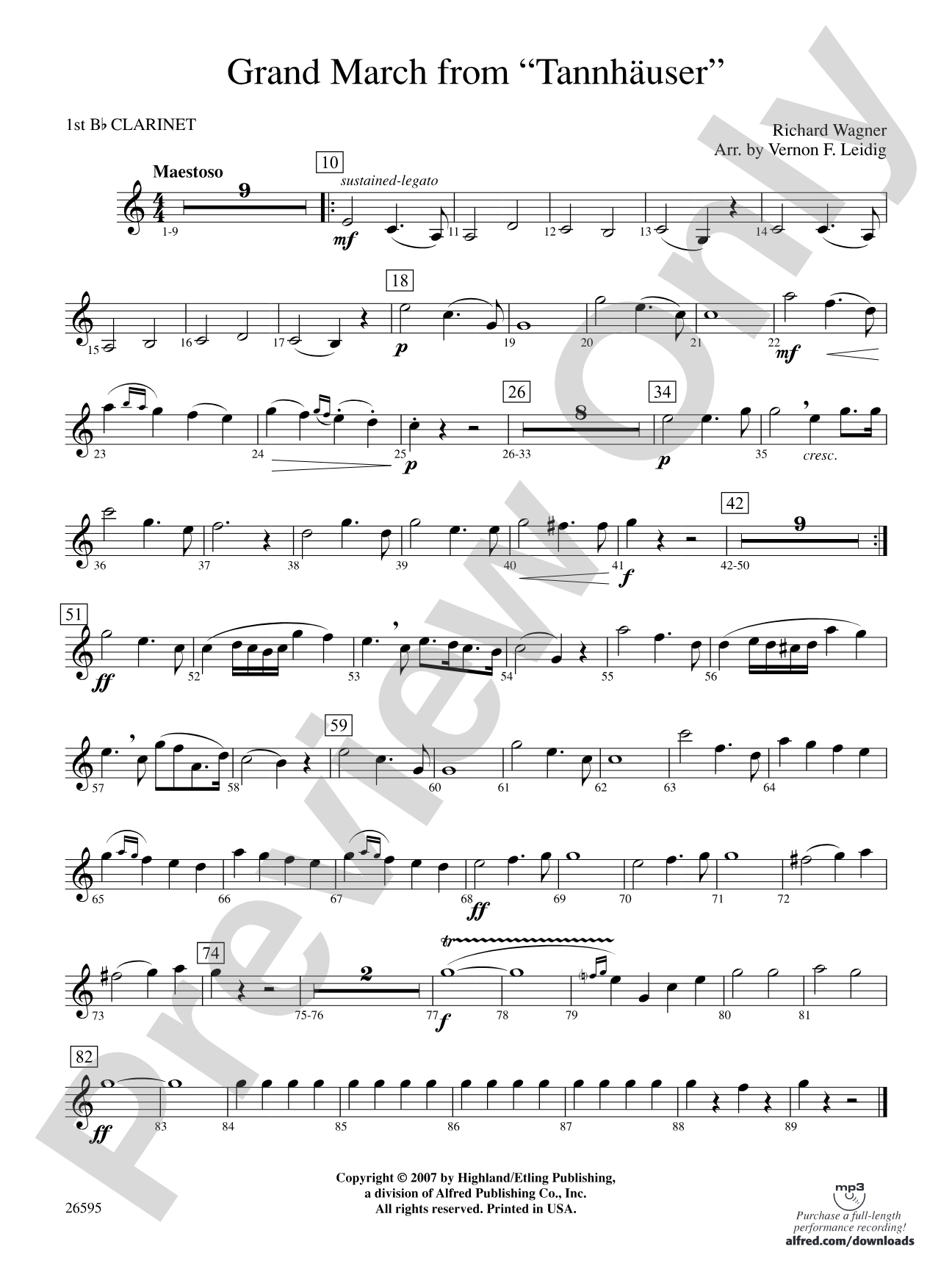 Grand March from Tannhäuser: 1st B-flat Clarinet