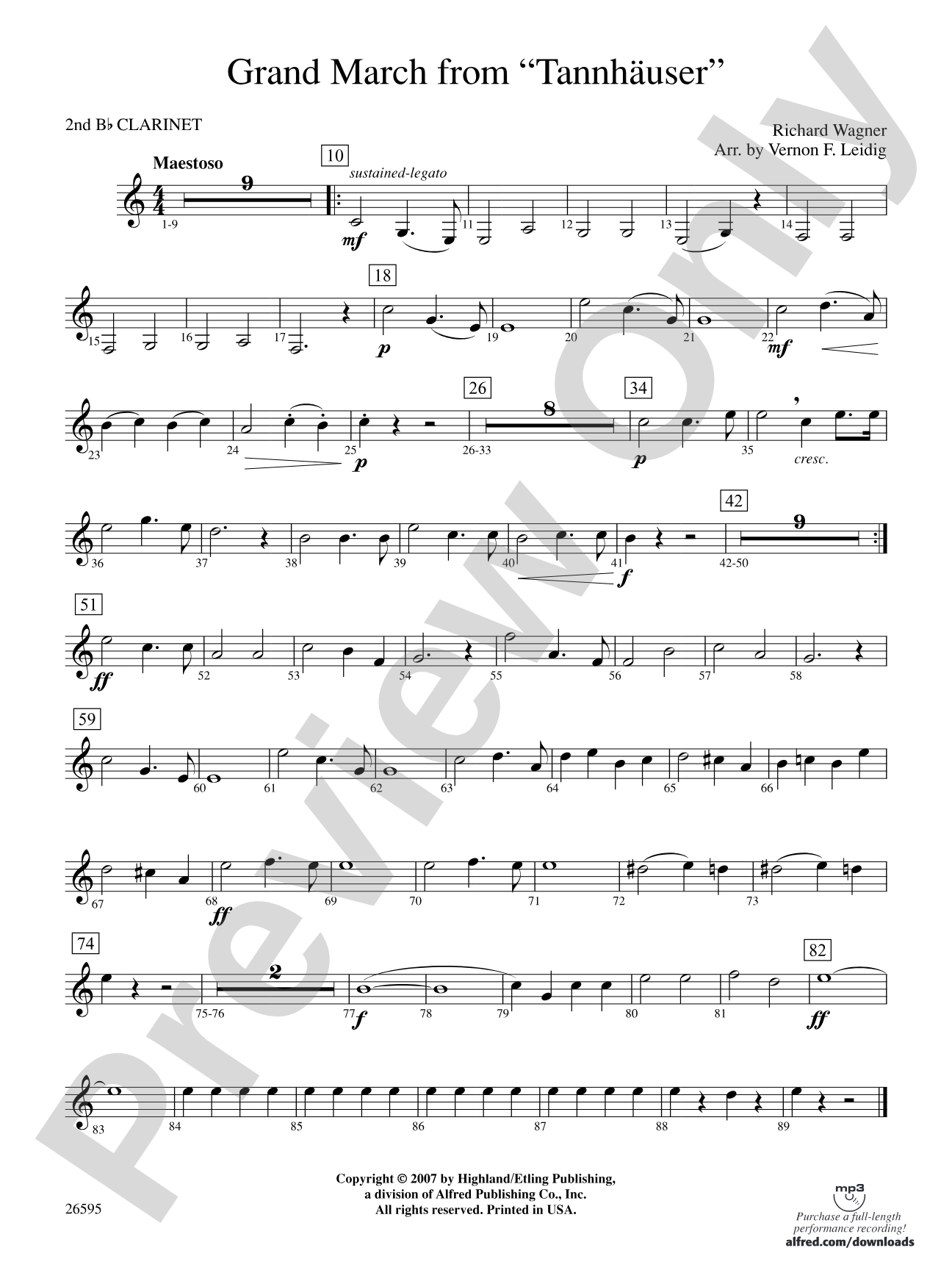 Grand March from Tannhäuser: 2nd B-flat Clarinet