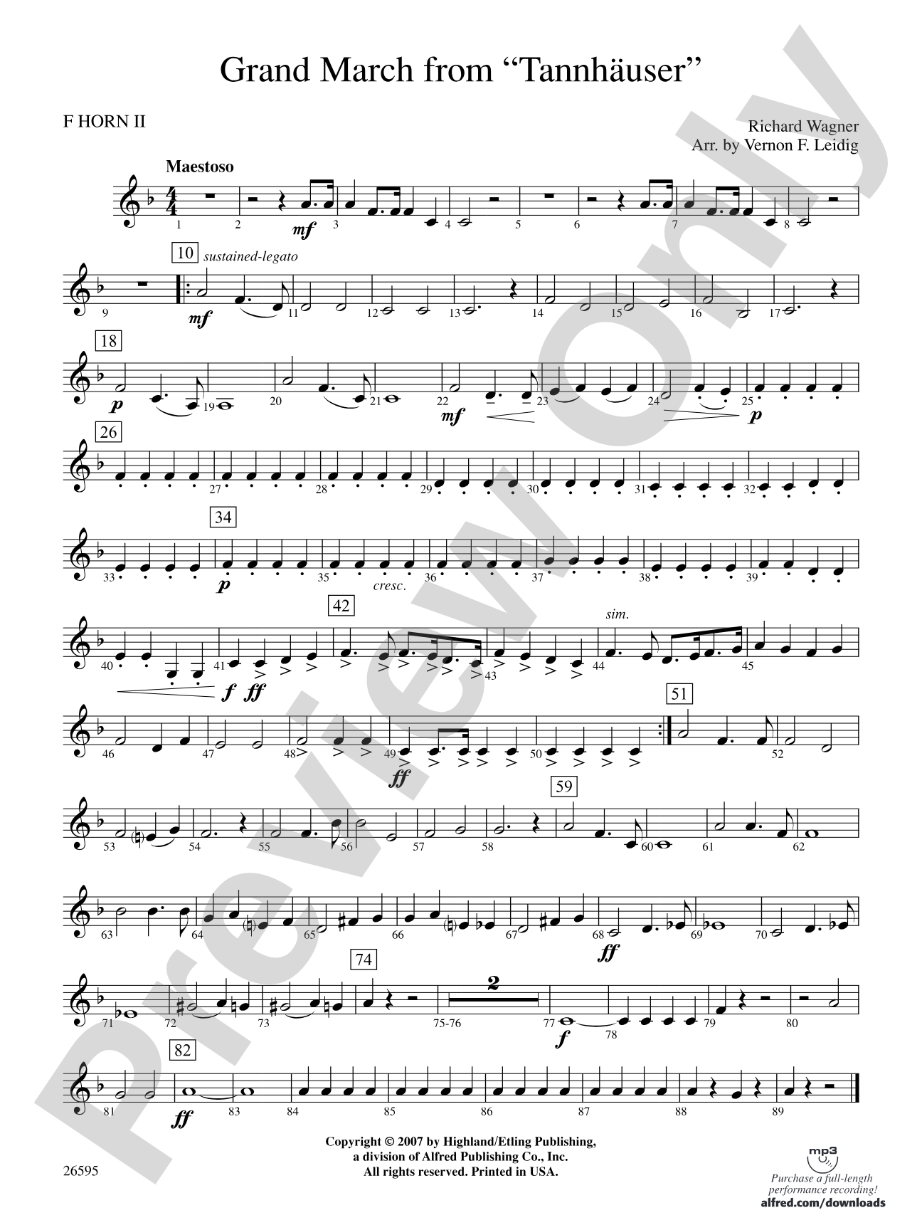 Grand March from Tannhäuser: 2nd F Horn