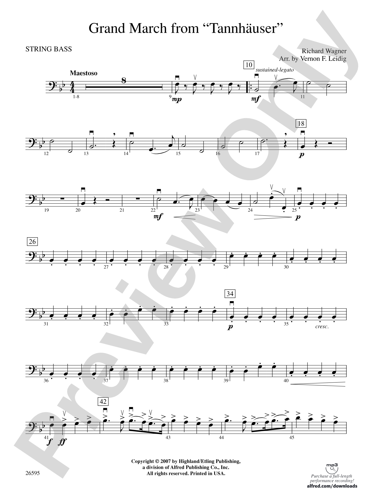 Grand March from Tannhäuser: String Bass