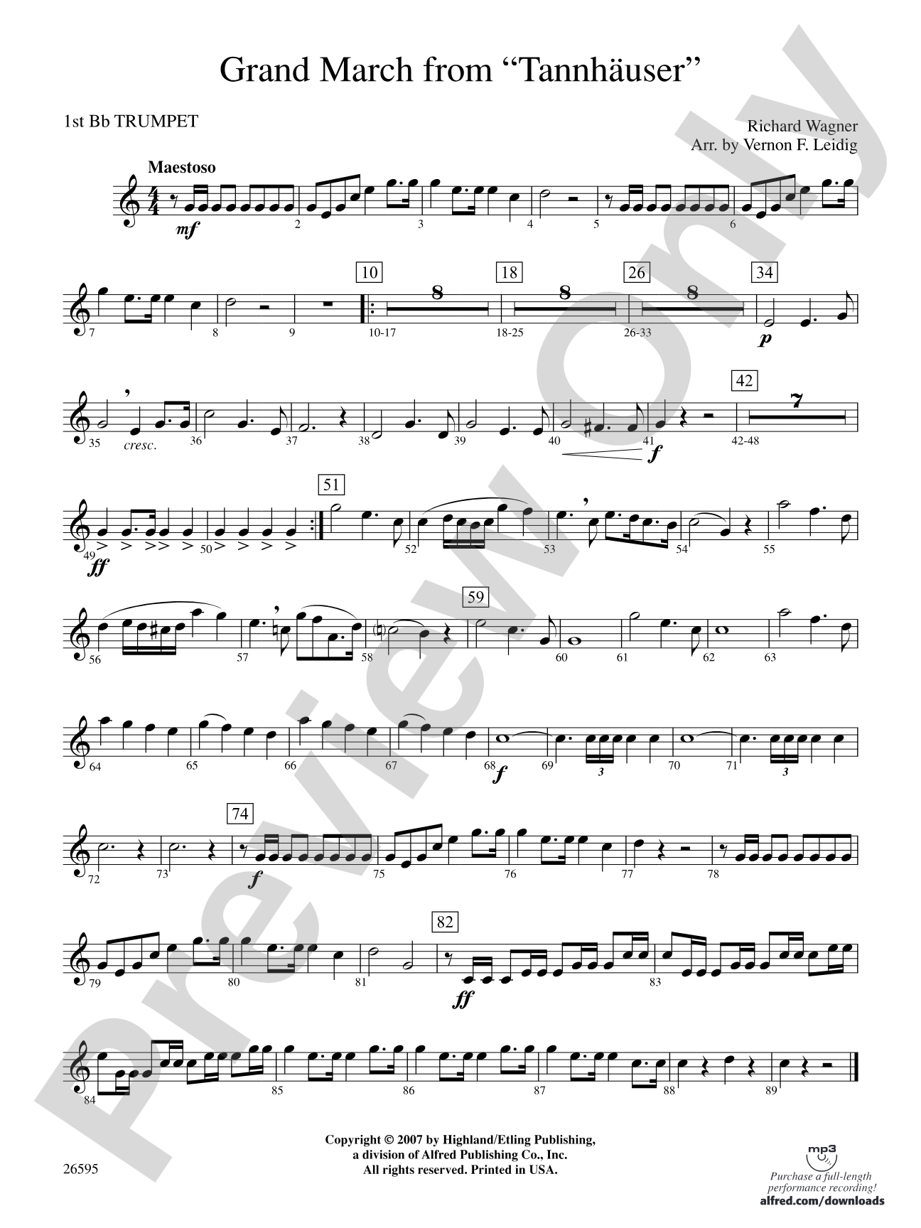 Grand March from Tannhäuser: 1st B-flat Trumpet