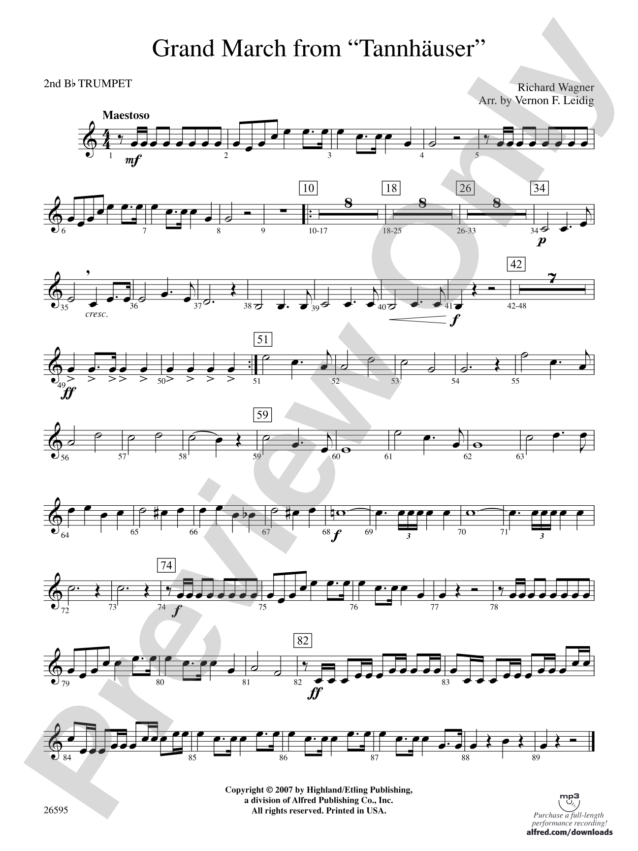 Grand March from Tannhäuser: 2nd B-flat Trumpet
