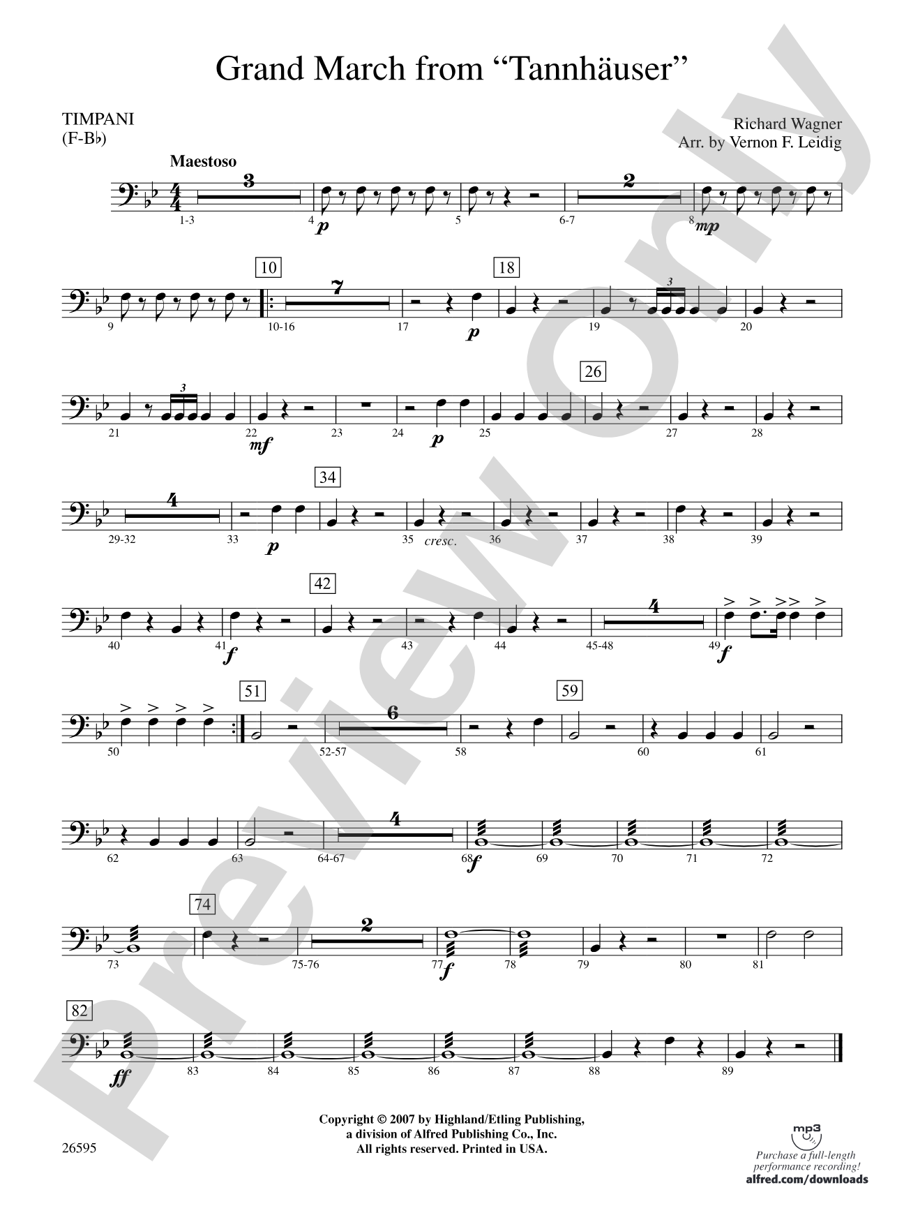 Grand March from Tannhäuser: Timpani